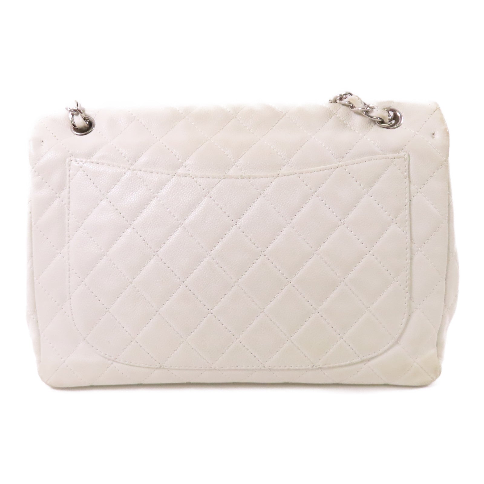 CHANEL 牛皮皮革Chain Shoulder銀扣鏈帶肩背袋