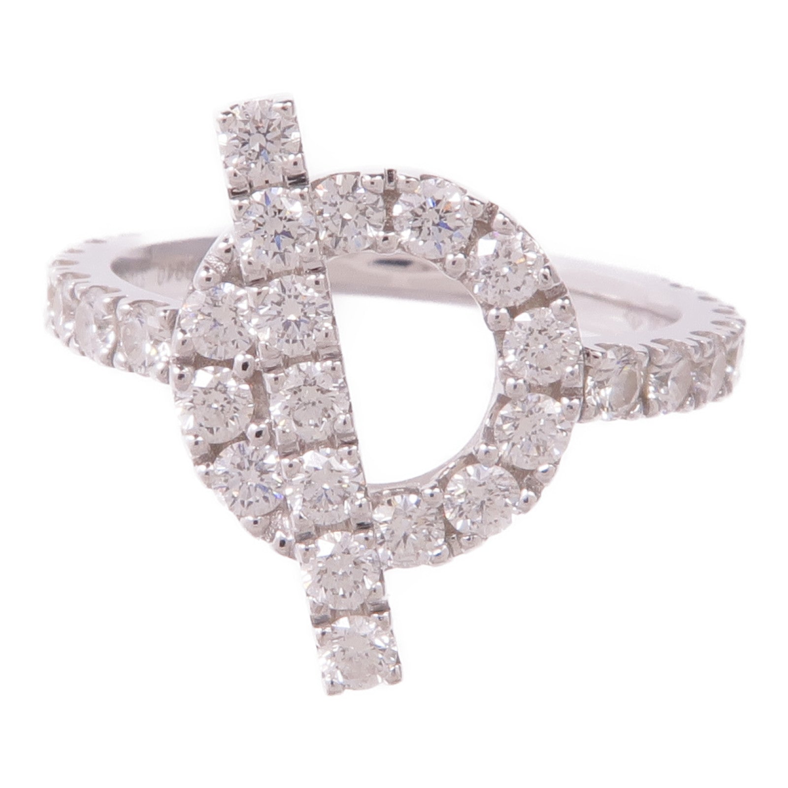 HERMES 18K白金Finesse Ring鑽石戒指Hermes#50/US#5.25