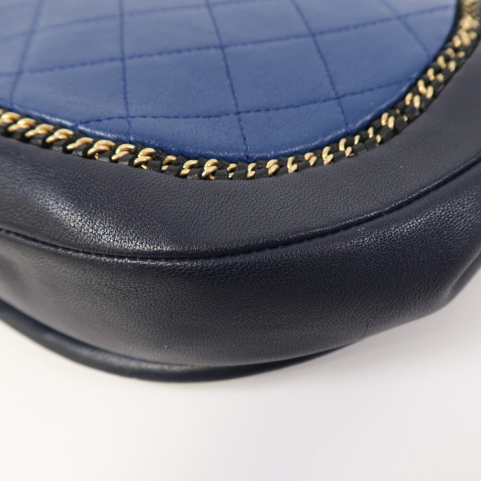 CHANEL 【激減優惠】牛皮皮革Shuolder Bag金扣手挽肩背兩用袋藍色