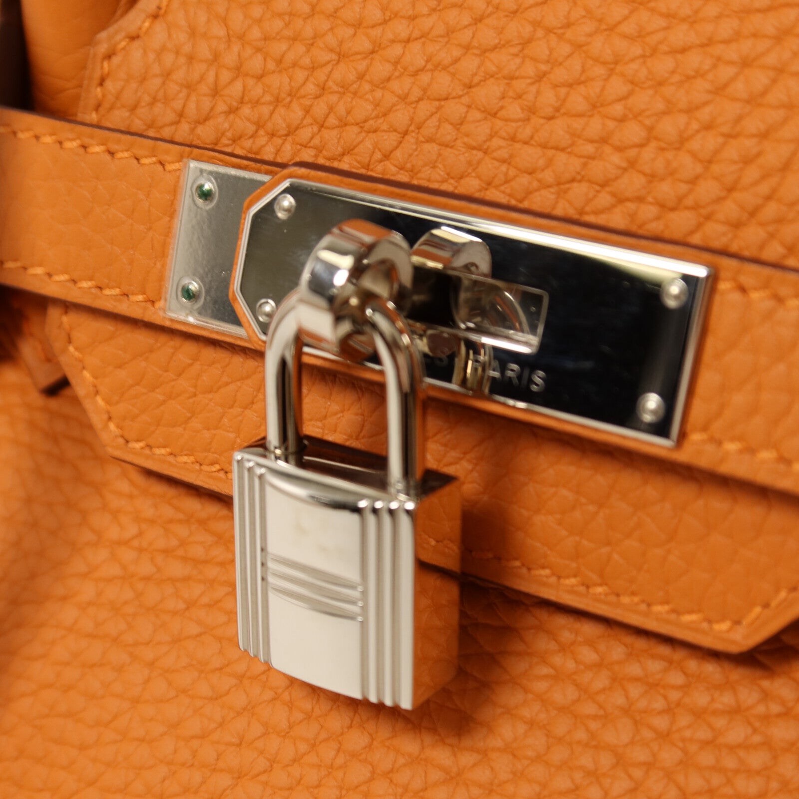 HERMES Togo皮革Birkin 30銀扣手挽袋Orange
