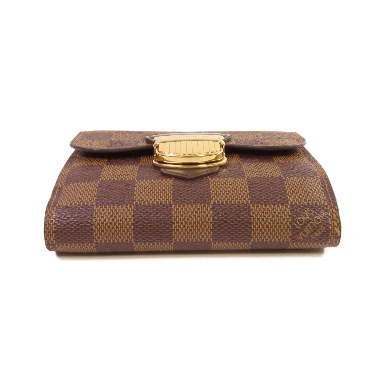 LOUIS VUITTON Damier Ebene Joey Short Wallet金扣短錢包啡色