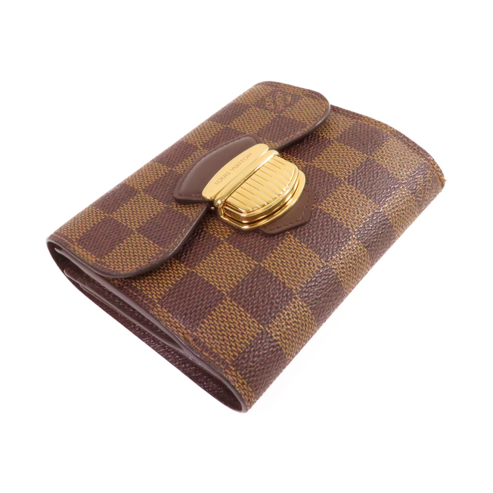 LOUIS VUITTON Damier Ebene Joey Short Wallet金扣短錢包啡色