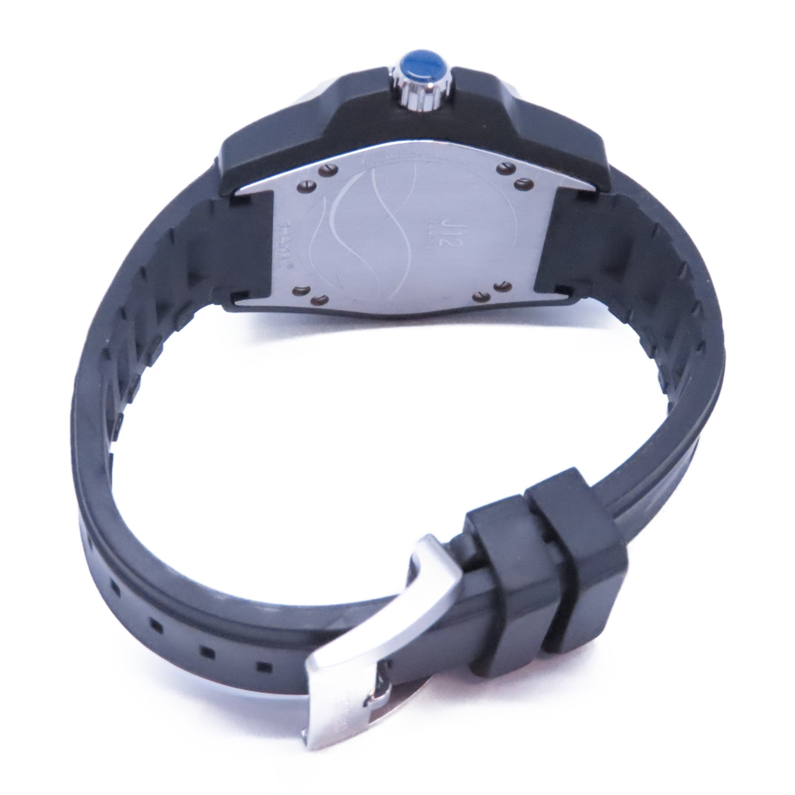 CHANEL J12不鏽鋼/橡膠帶手錶自動機芯藍色