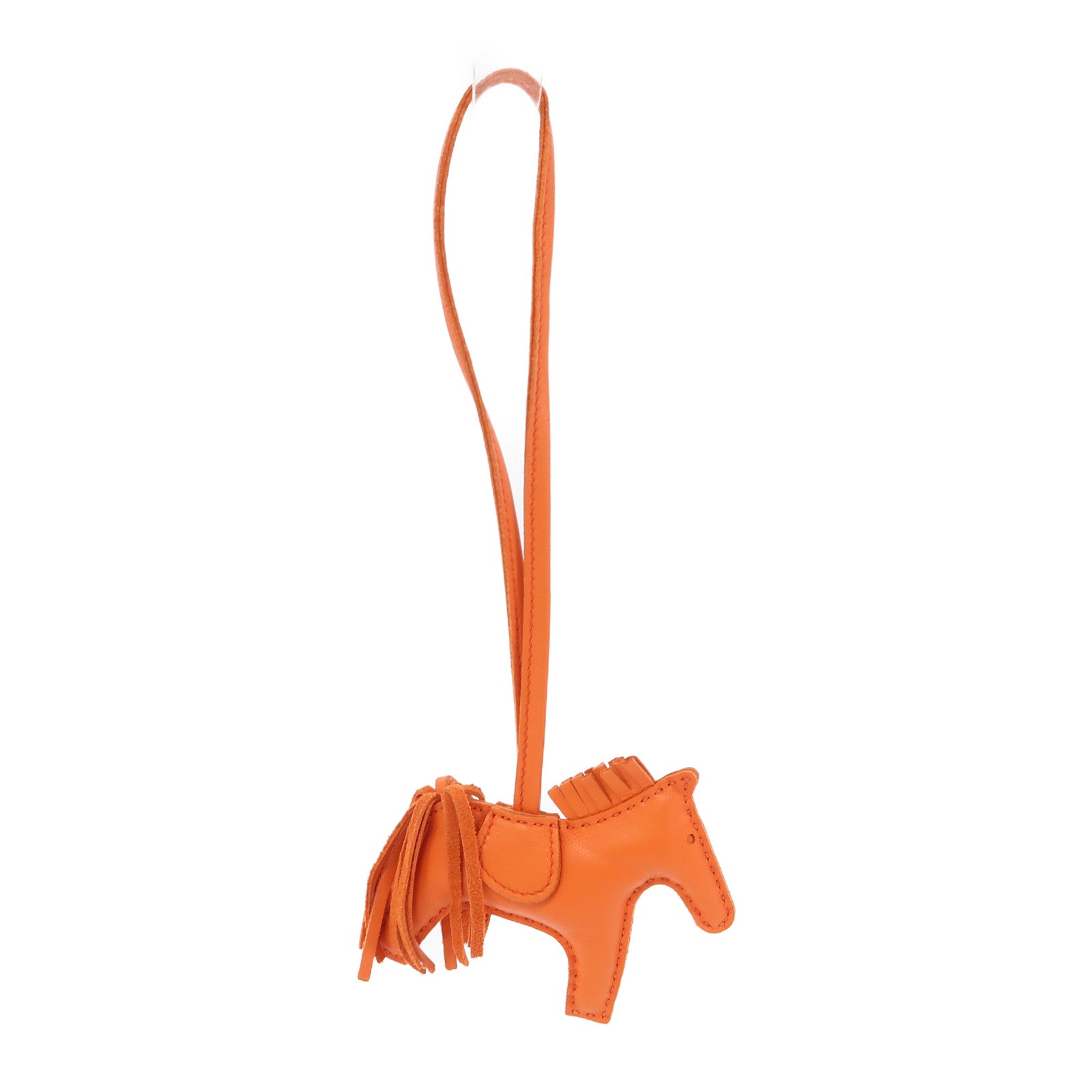 HERMES Swift皮革Rodeo PM掛飾橙色