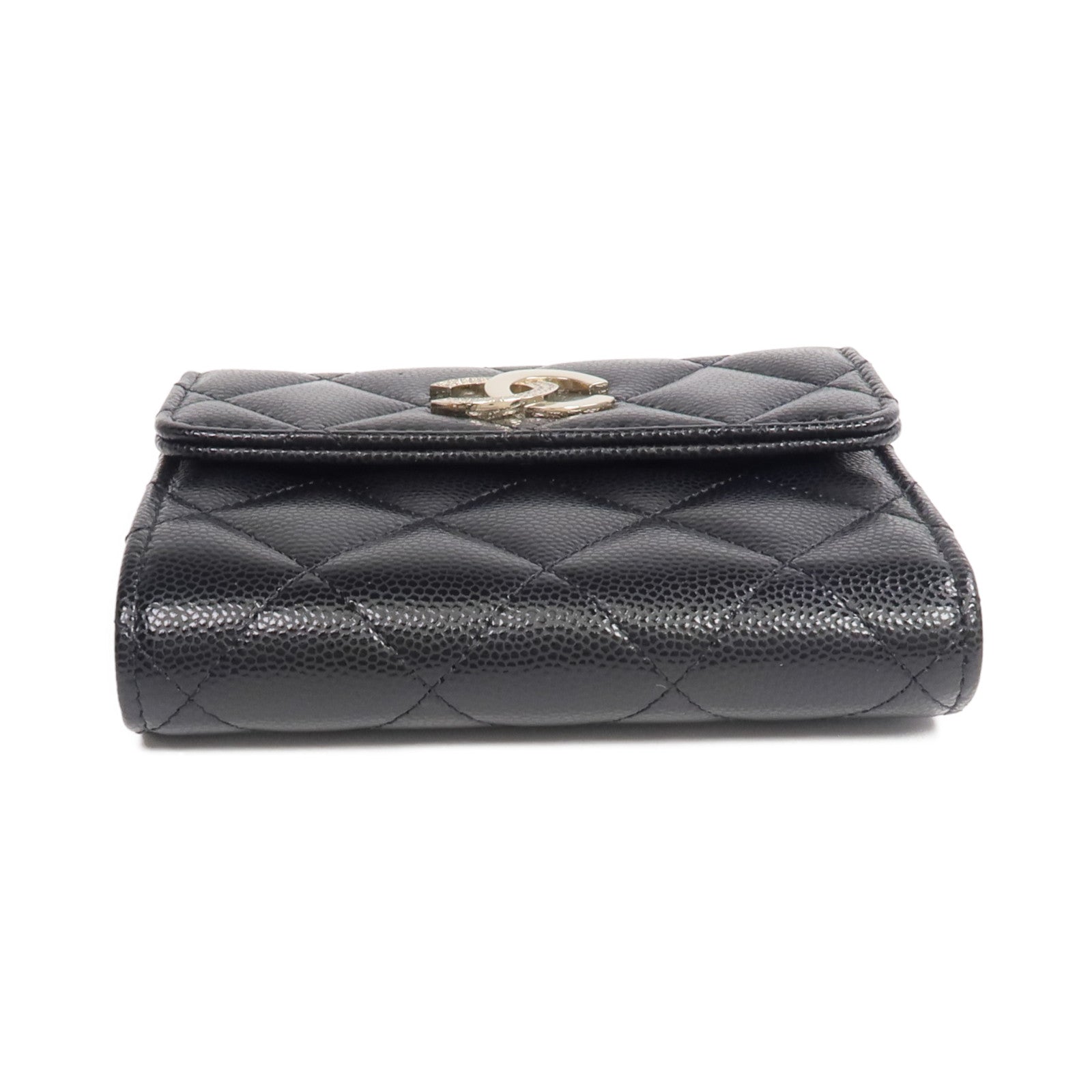 CHANEL 牛皮皮革Wallet金扣錢包