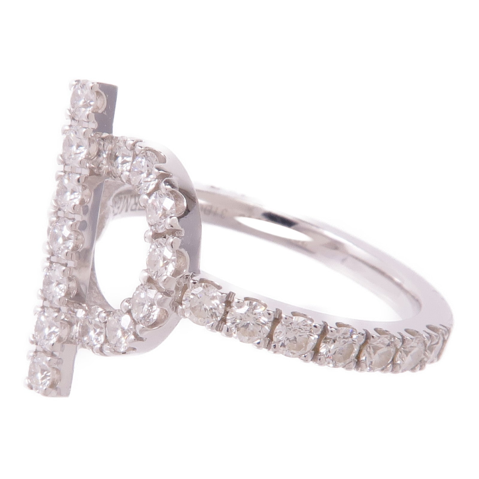 HERMES 18K白金Finesse Ring鑽石戒指Hermes#50/US#5.25