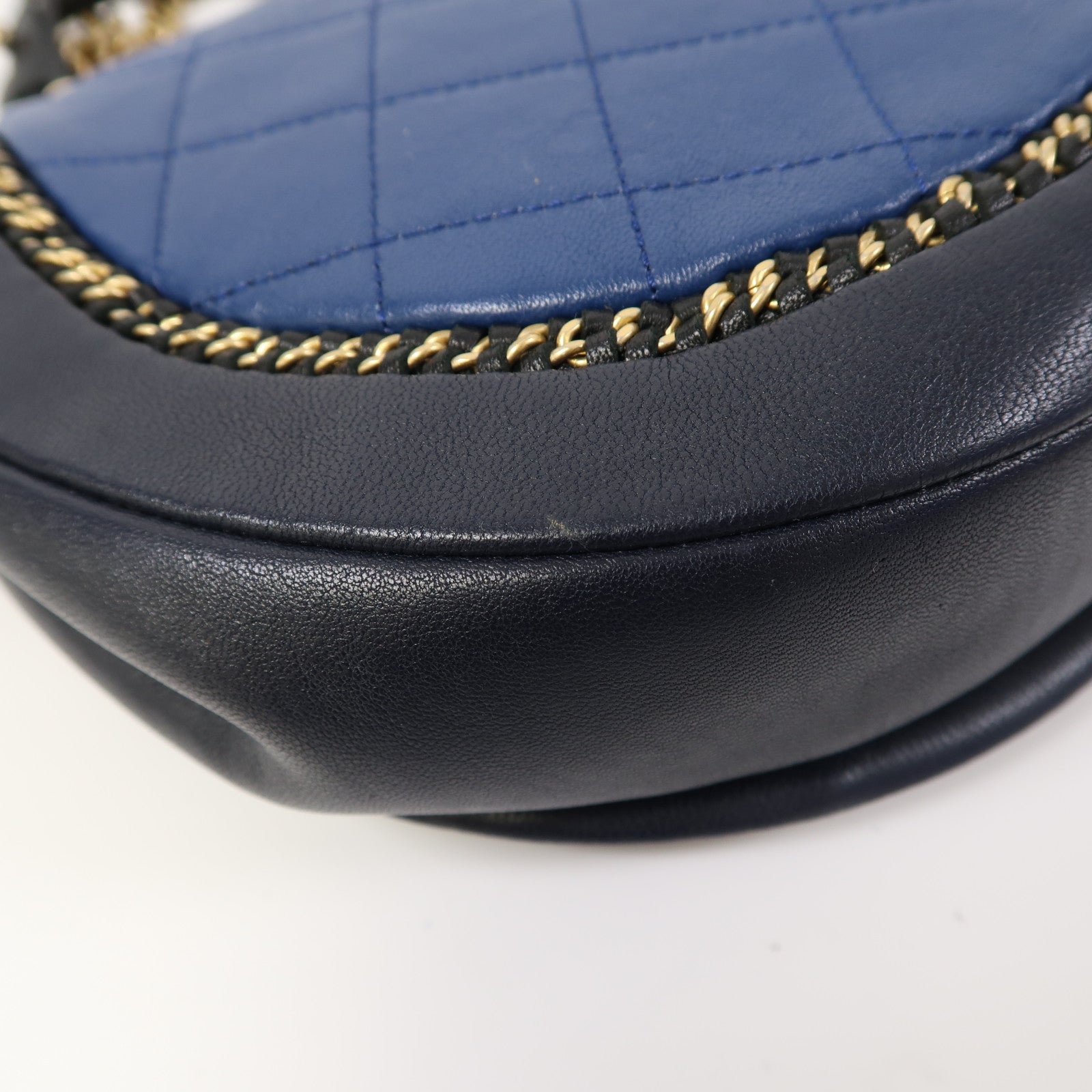 CHANEL 【激減優惠】牛皮皮革Shuolder Bag金扣手挽肩背兩用袋藍色