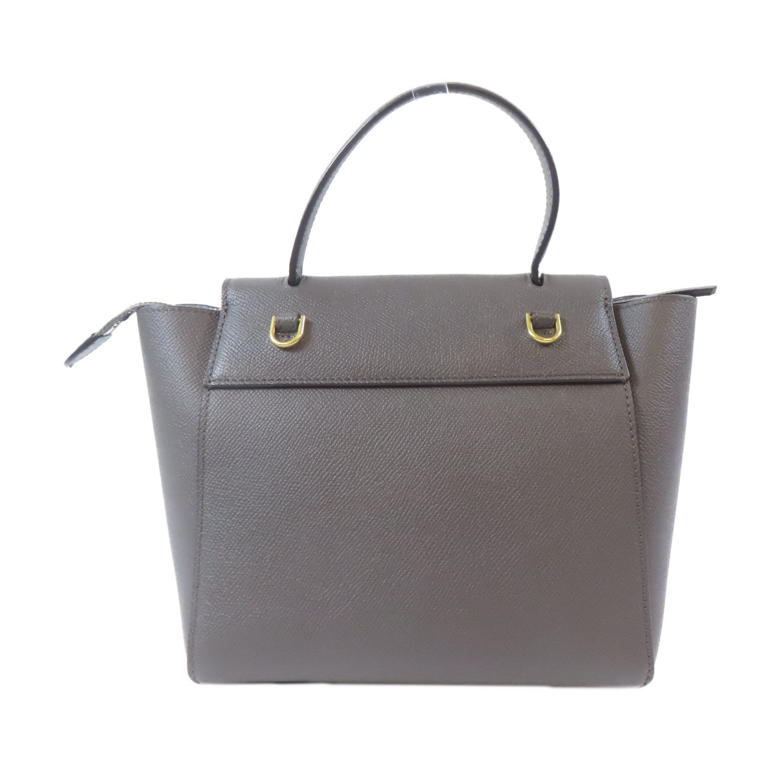 CELINE 牛皮皮革Nano Belt Bag金扣手挽肩背兩用袋灰色