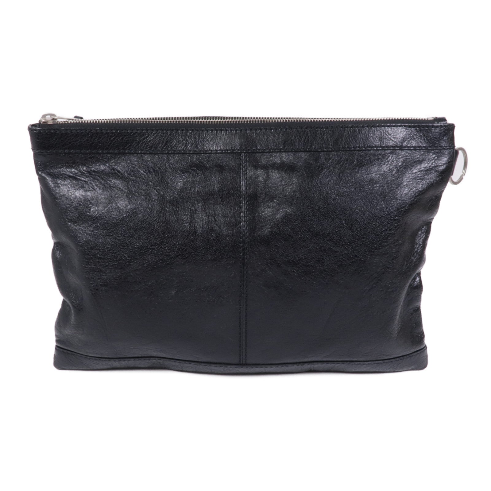 BALENCIAGA 皮革Clutch Bag銀扣手拿包
