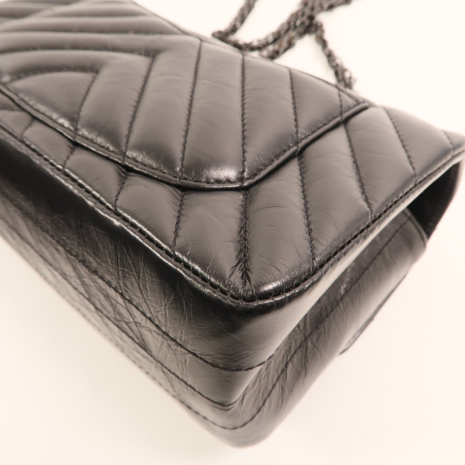 CHANEL 牛皮皮革Mini 2.55鏈帶肩背袋