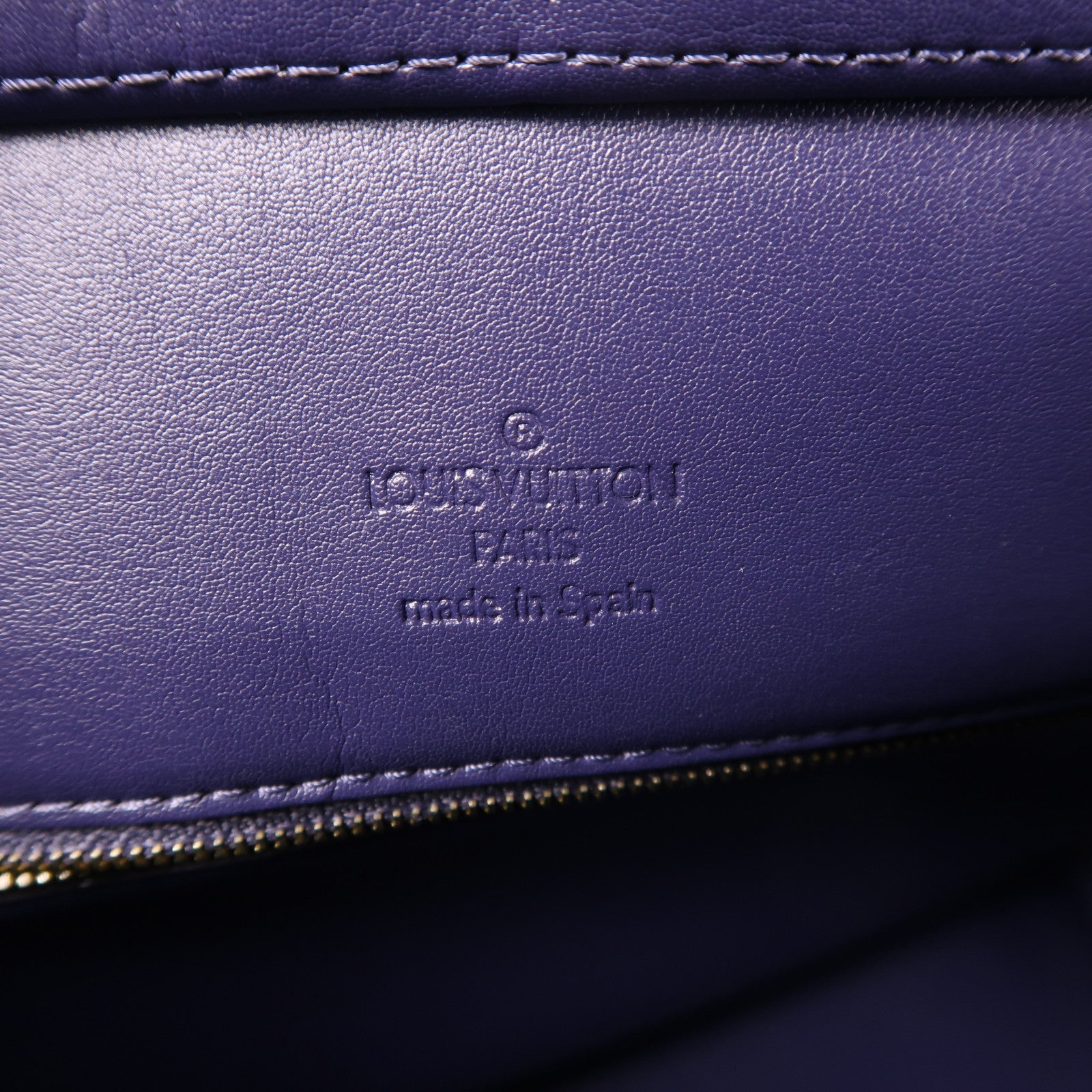 LOUIS VUITTON Monogram Vernis Houston金扣手挽袋紫色