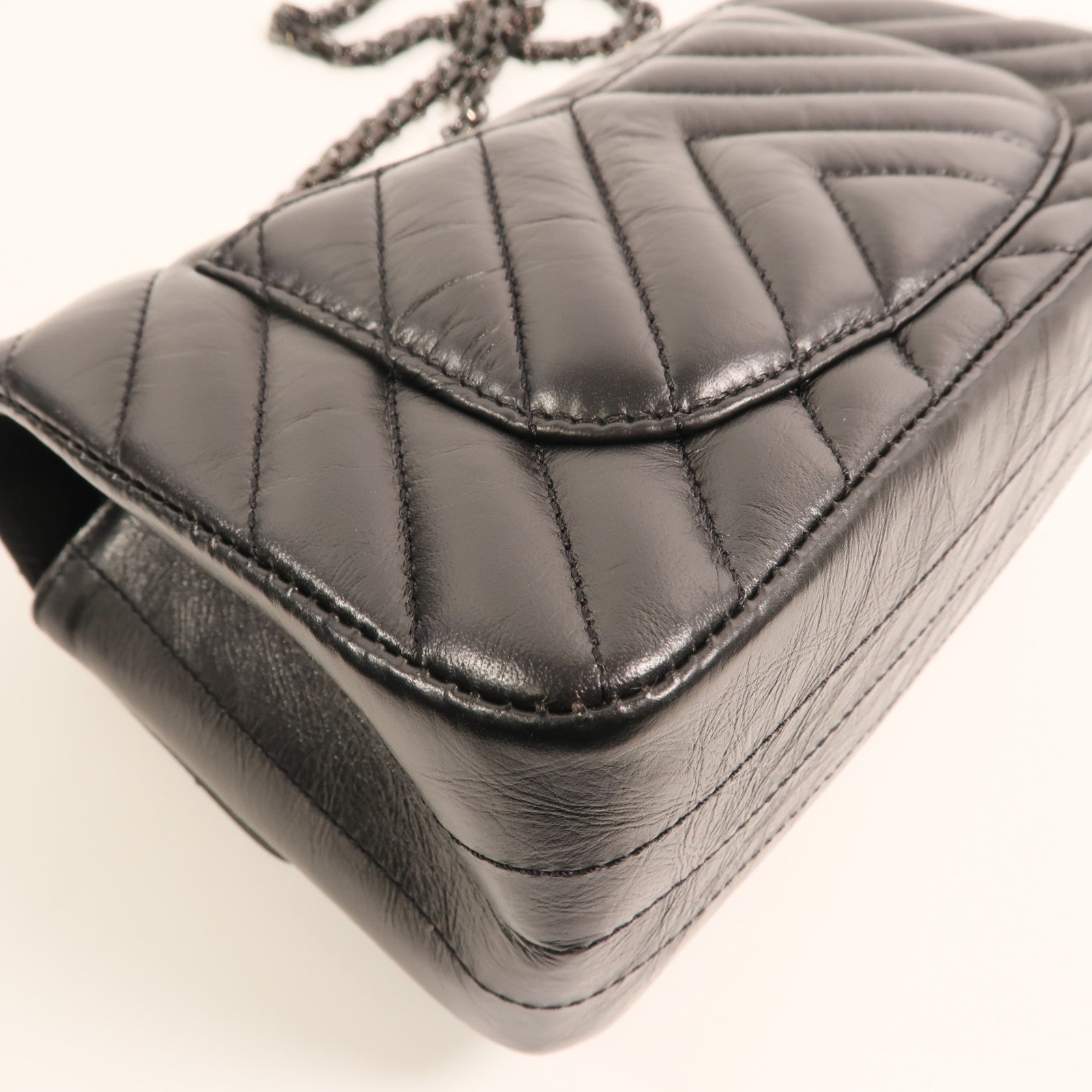 CHANEL 牛皮皮革Mini 2.55鏈帶肩背袋