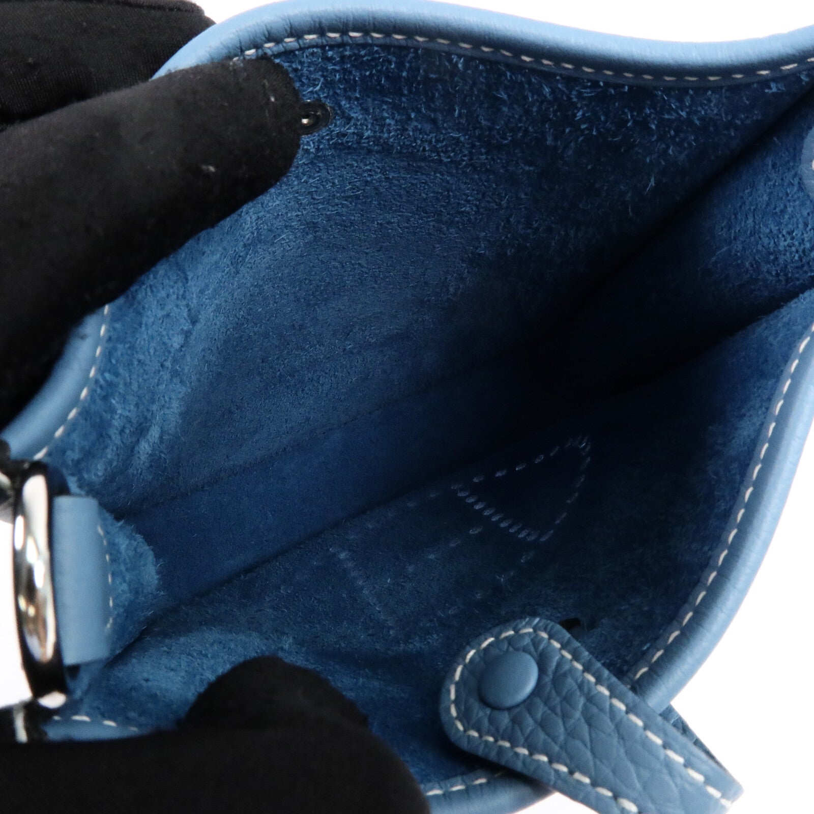 HERMES Clemence皮革Evelyne TPM肩背袋New Blue Jean