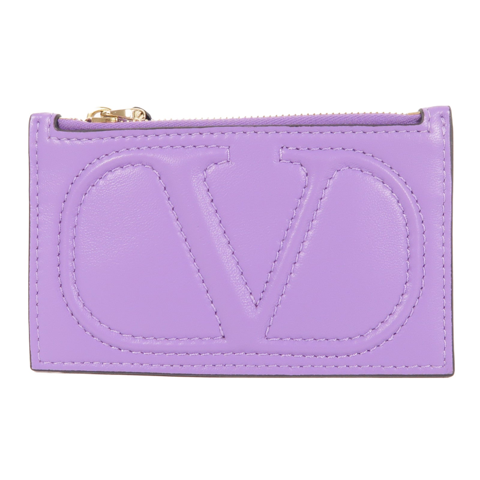Valentino 羊皮皮革Card Case金扣卡片套
