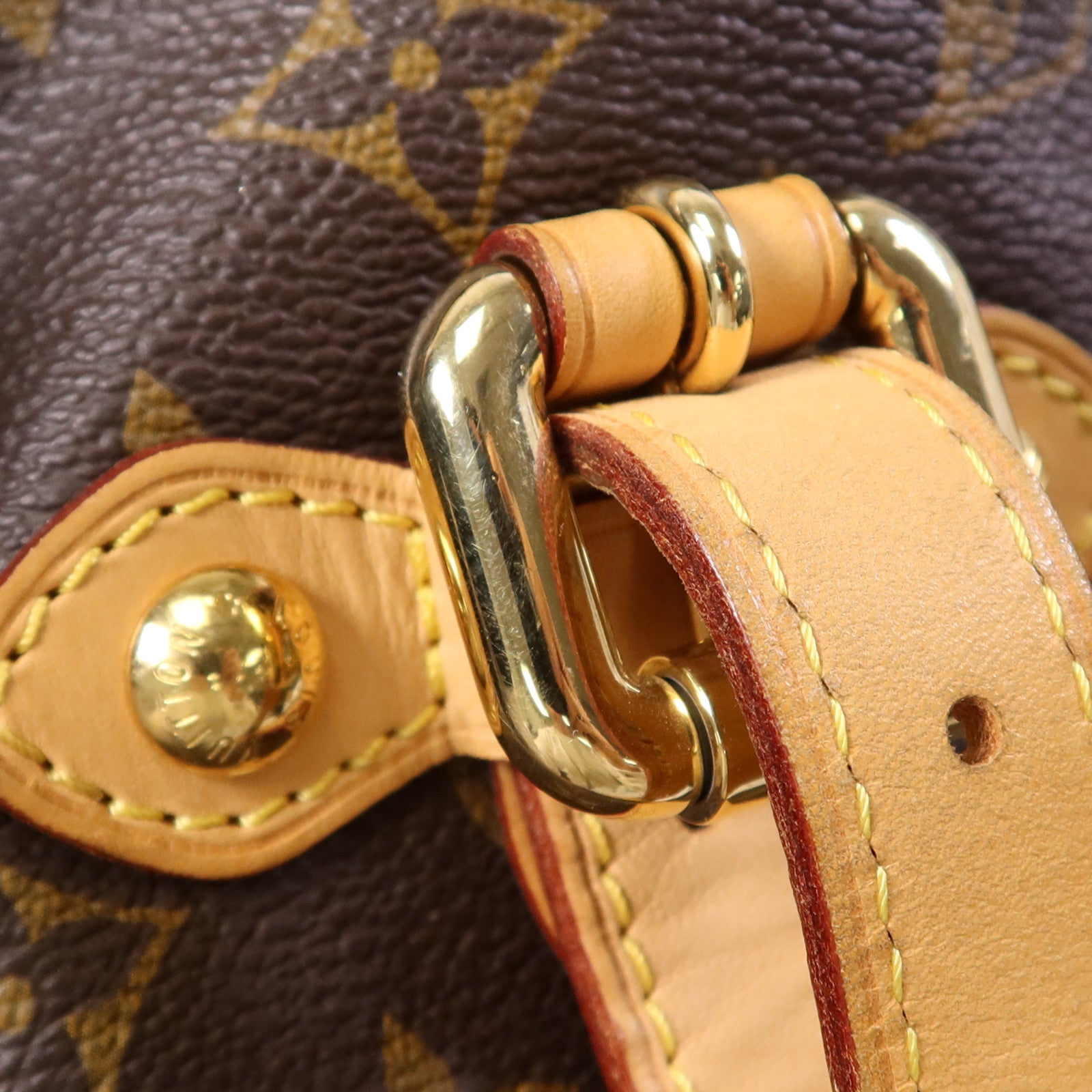 LOUIS VUITTON Monogram Palermo GM金扣手挽肩背兩用袋棕色