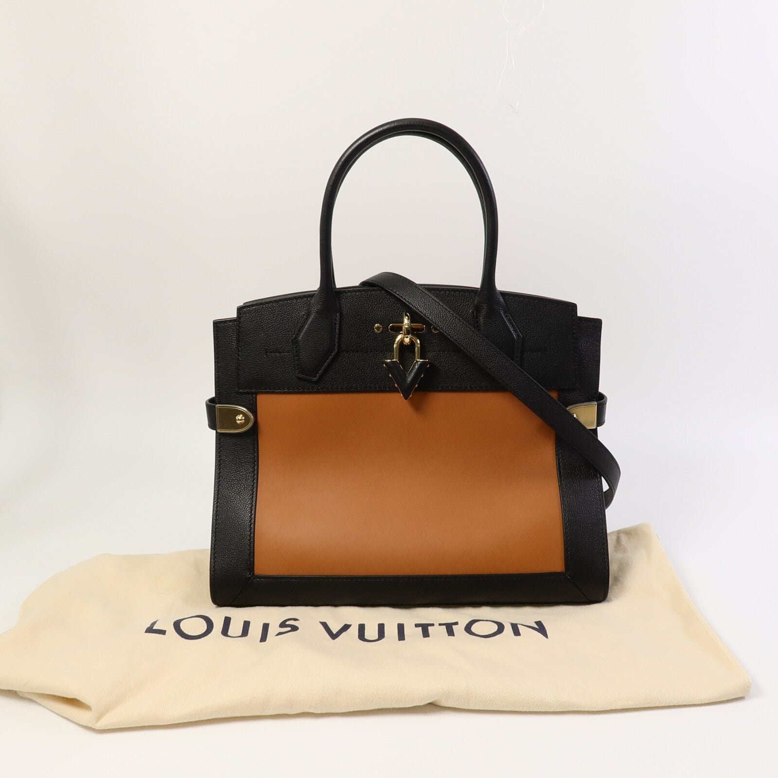 LOUIS VUITTON 牛皮皮革City Steamer MM手挽肩背兩用袋