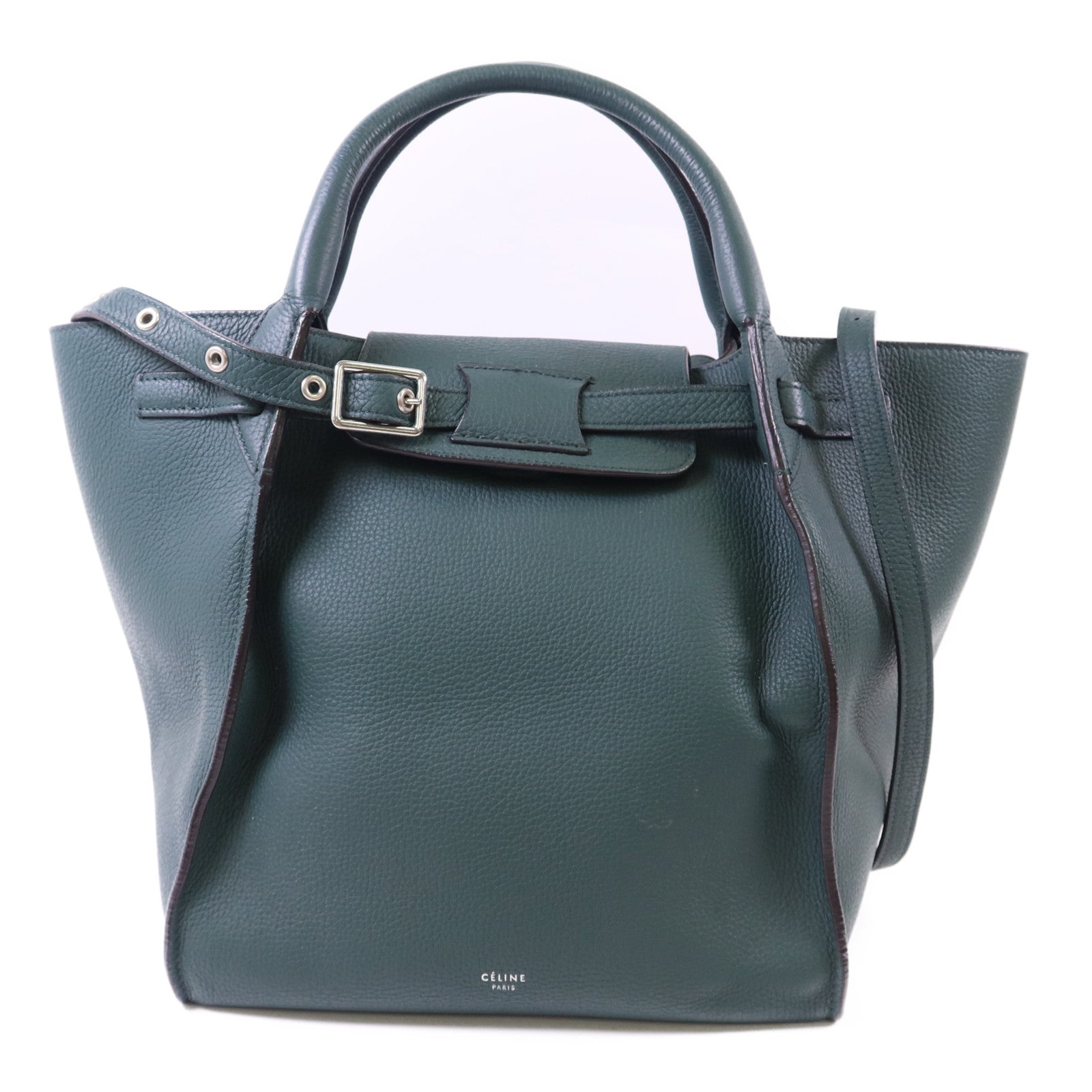 CELINE 牛皮皮革Small Big Bag銀扣肩背袋