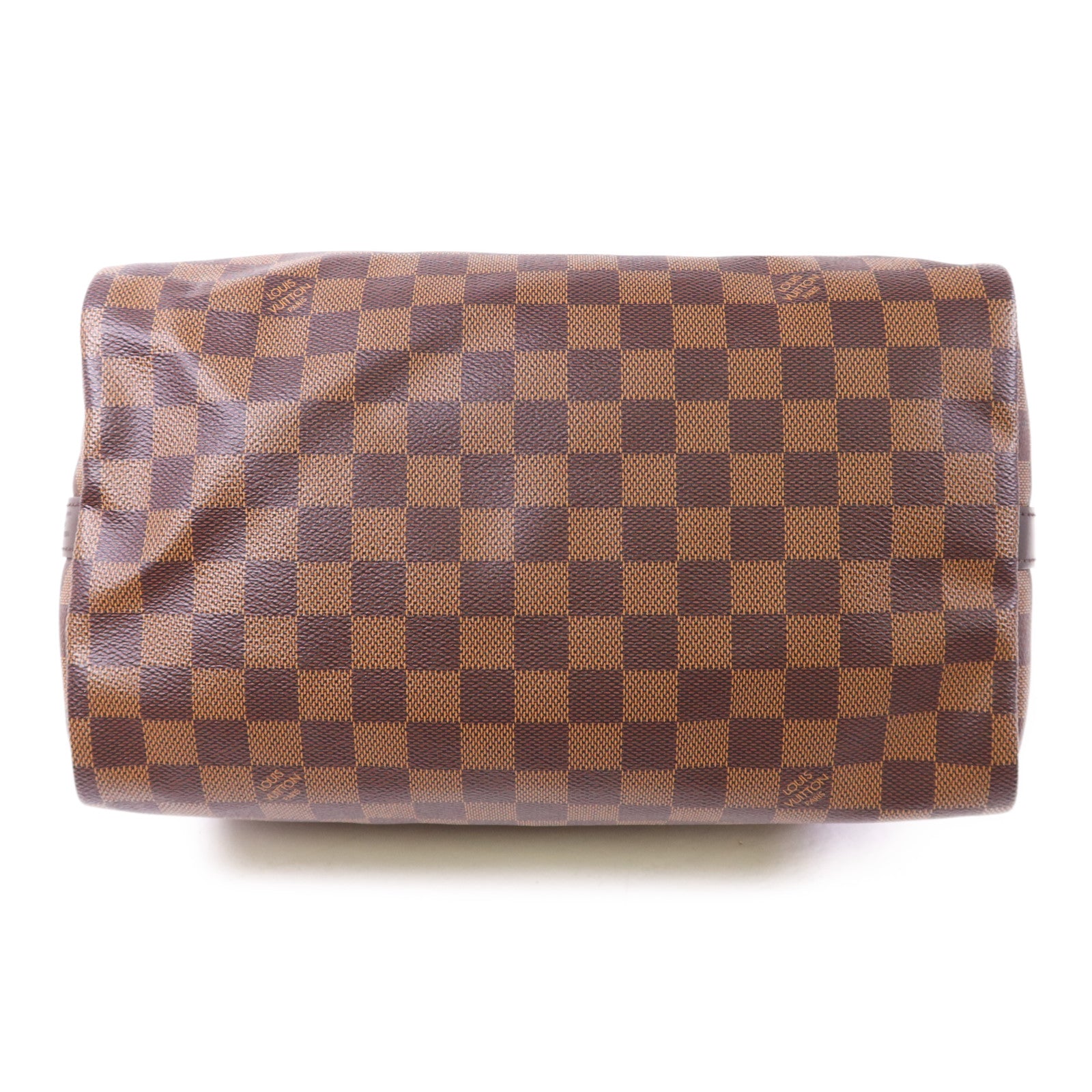 LOUIS VUITTON Damier Speedy Bandouliere 30金扣手挽肩背兩用袋棕色
