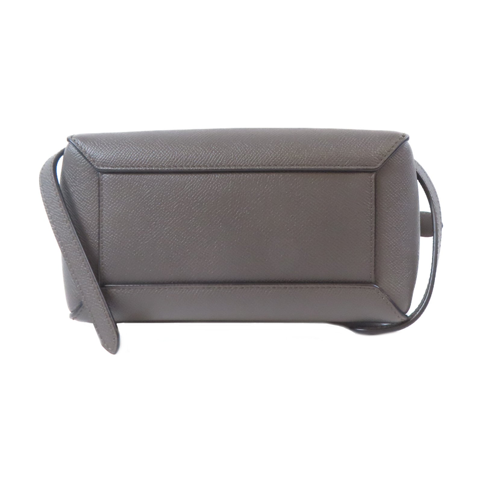 CELINE 牛皮皮革Nano Belt Bag金扣手挽肩背兩用袋灰色