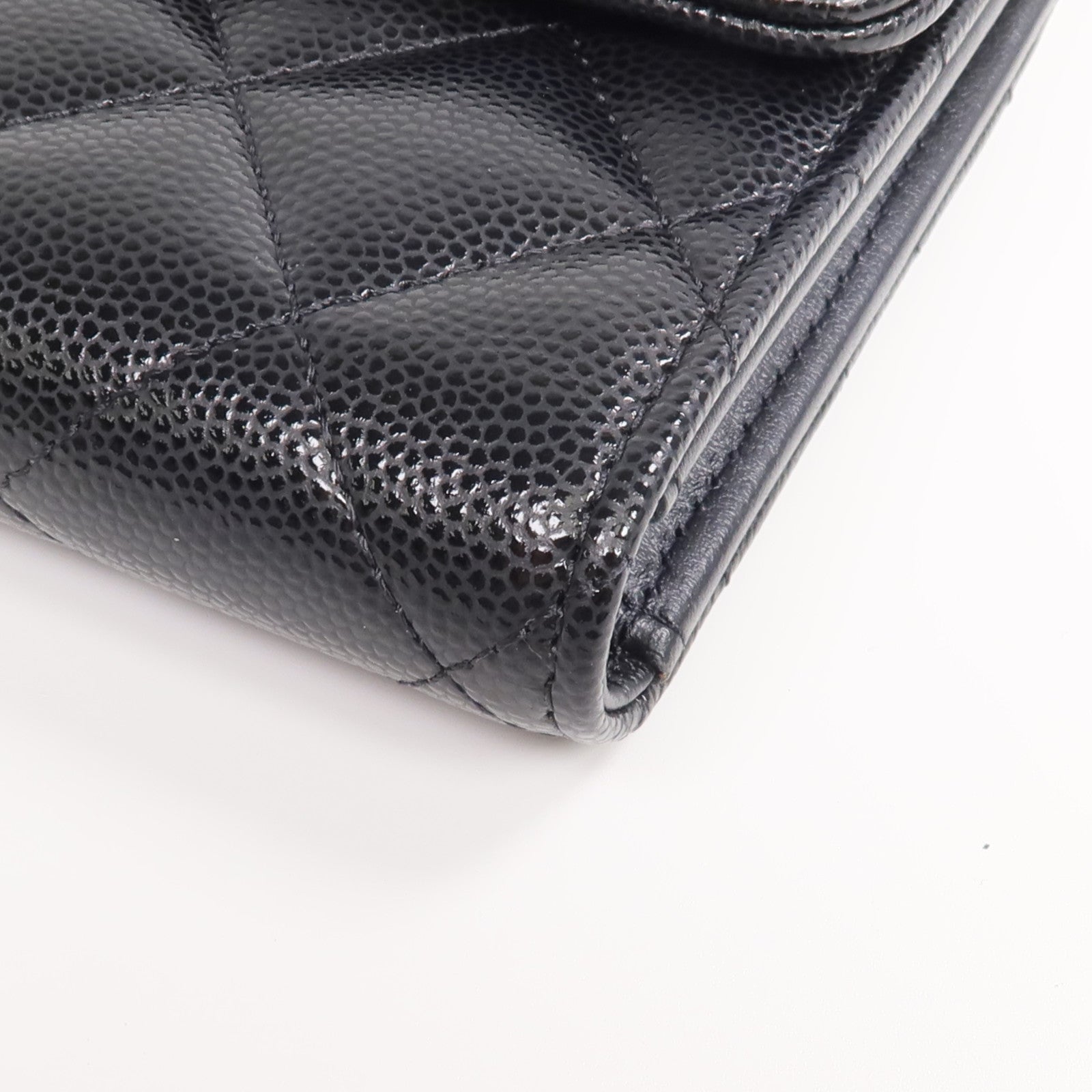 CHANEL 牛皮皮革Wallet金扣錢包