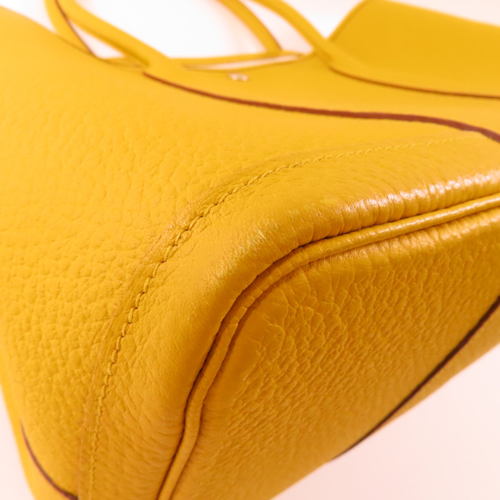 HERMES Negonda皮革Garden Party PM銀扣手挽袋2P Cumin