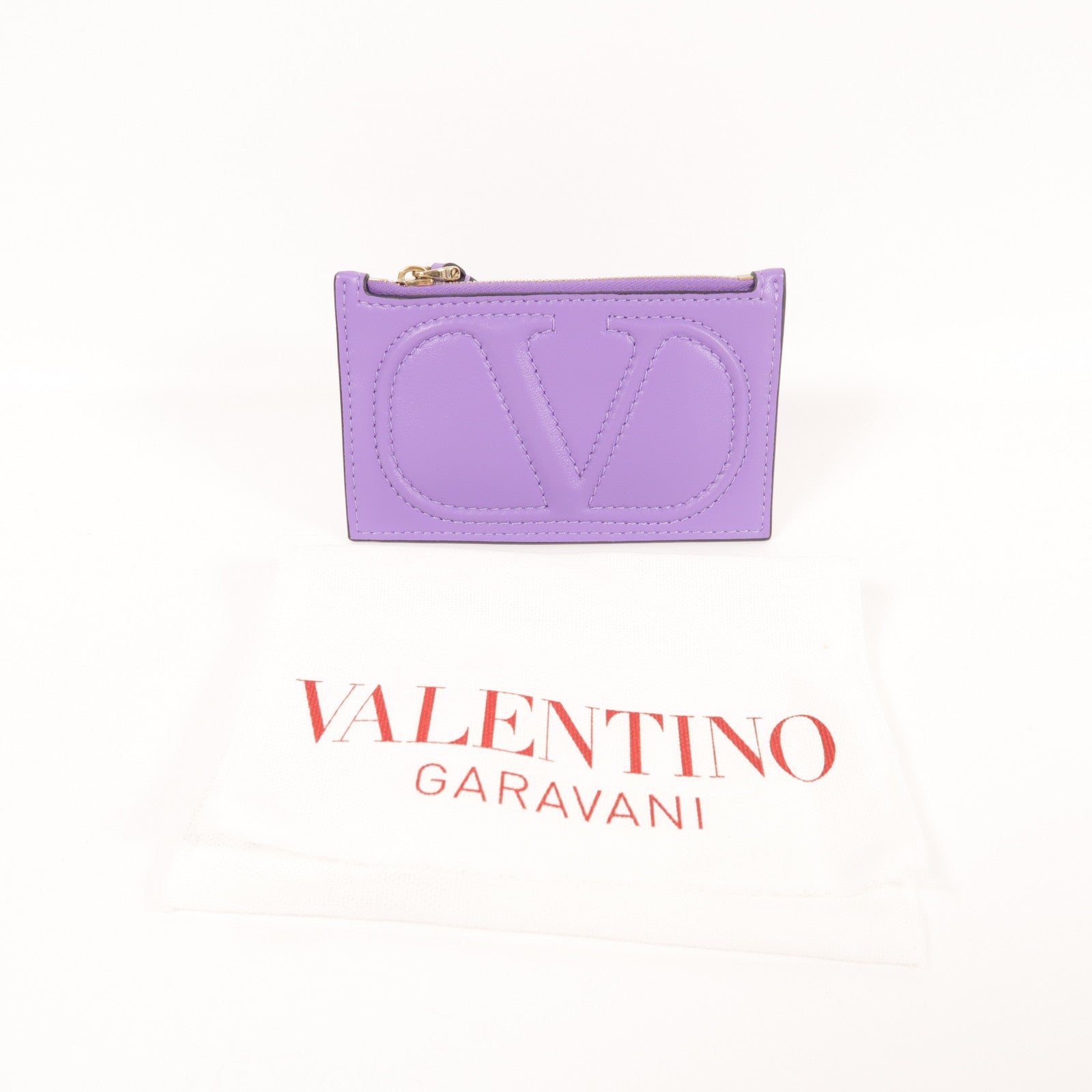 Valentino 羊皮皮革Card Case金扣卡片套