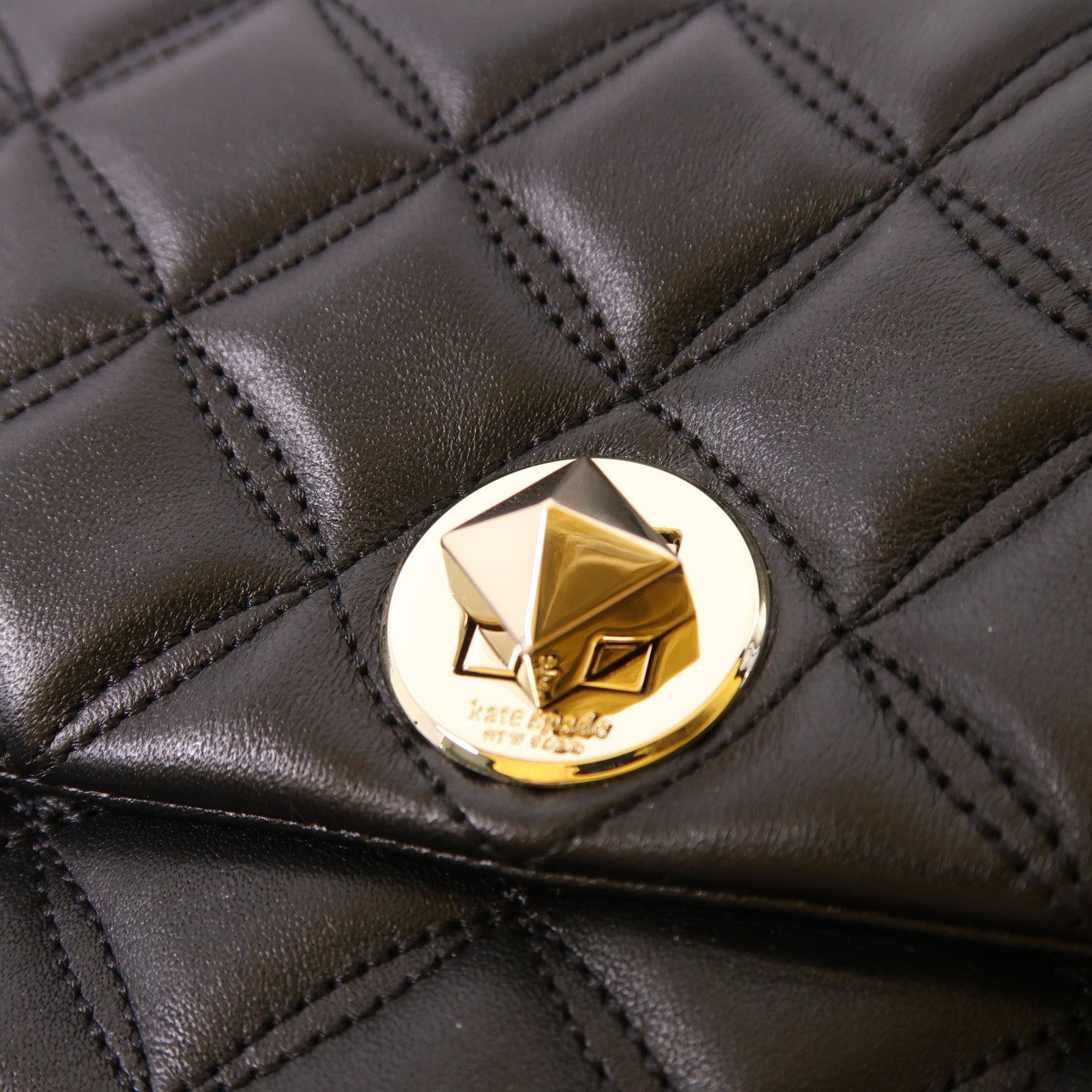 Kate Spade 皮革Flap Turnlock Shoulder Bag金扣鏈帶肩背袋