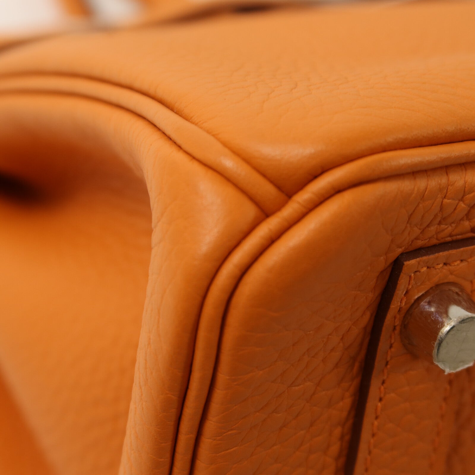 HERMES Togo皮革Birkin 30銀扣手挽袋Orange
