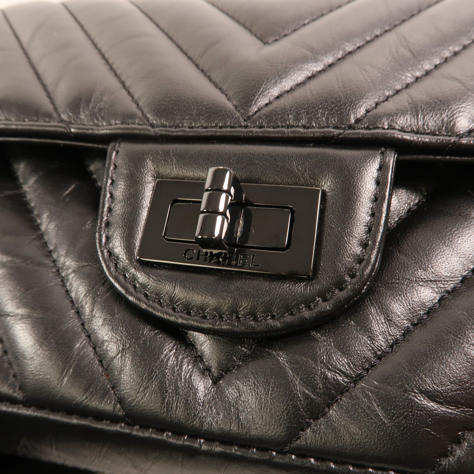 CHANEL 牛皮皮革Mini 2.55鏈帶肩背袋