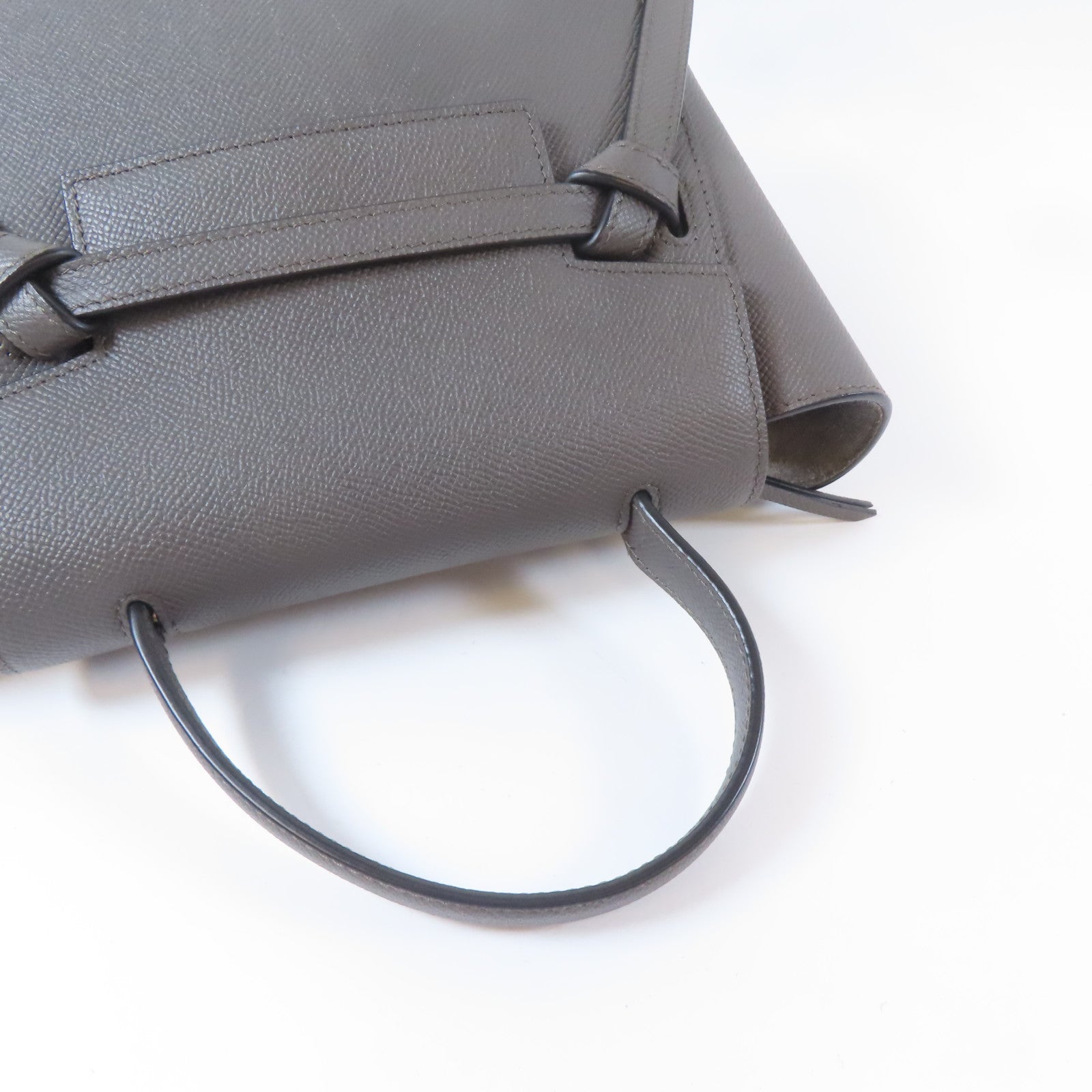 CELINE 牛皮皮革Nano Belt Bag金扣手挽肩背兩用袋灰色
