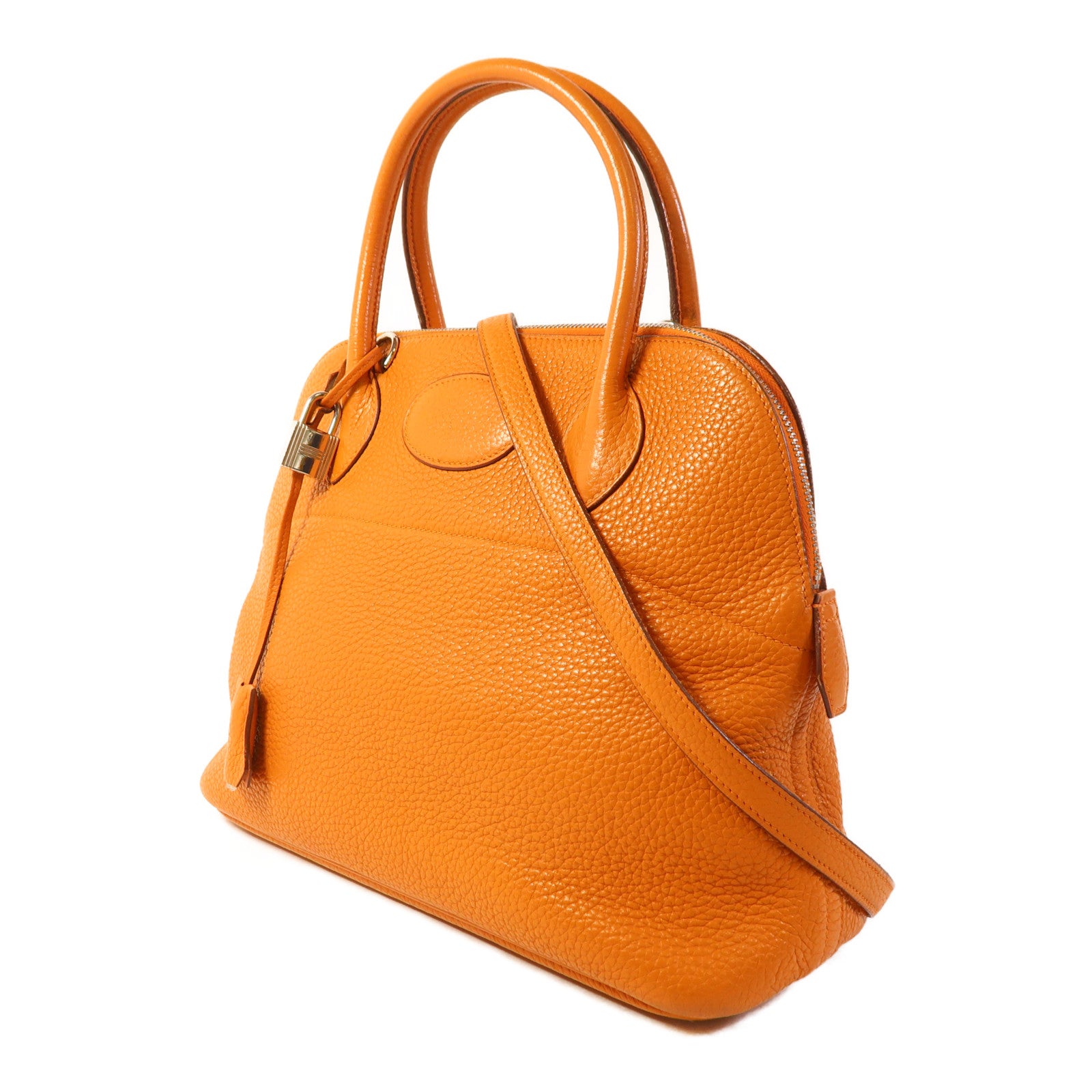 HERMES Clemence皮革Bolide 31銀扣手挽肩背兩用袋