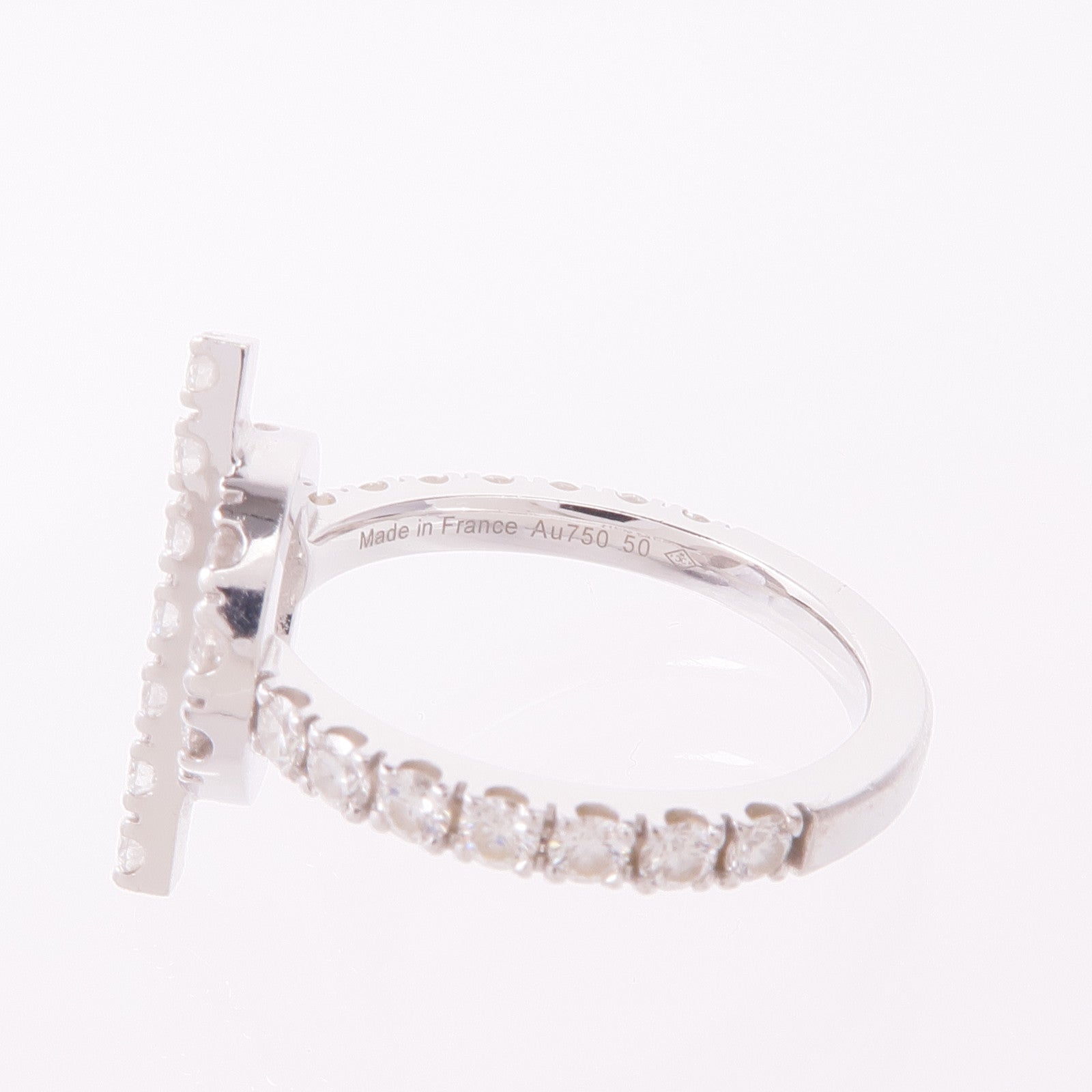 HERMES 【激減優惠】18K白金Finesse Ring鑽石戒指Hermes#50/US#5.25