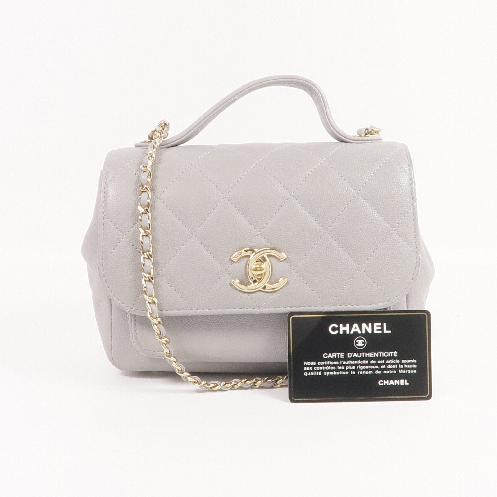CHANEL 牛皮皮革2way Chain Shoulder Bag金扣手挽肩背兩用袋