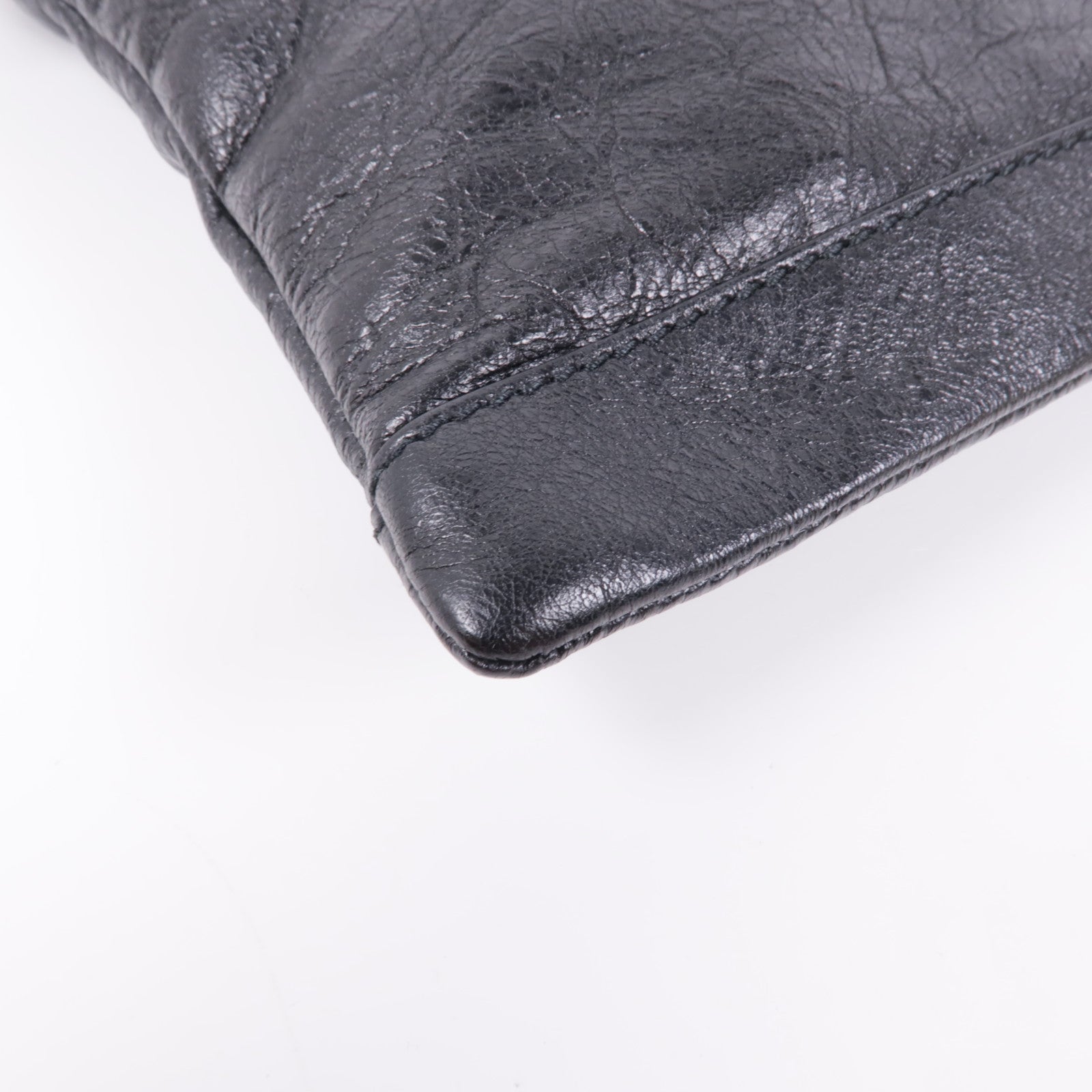 BALENCIAGA 皮革Clutch Bag銀扣手拿包
