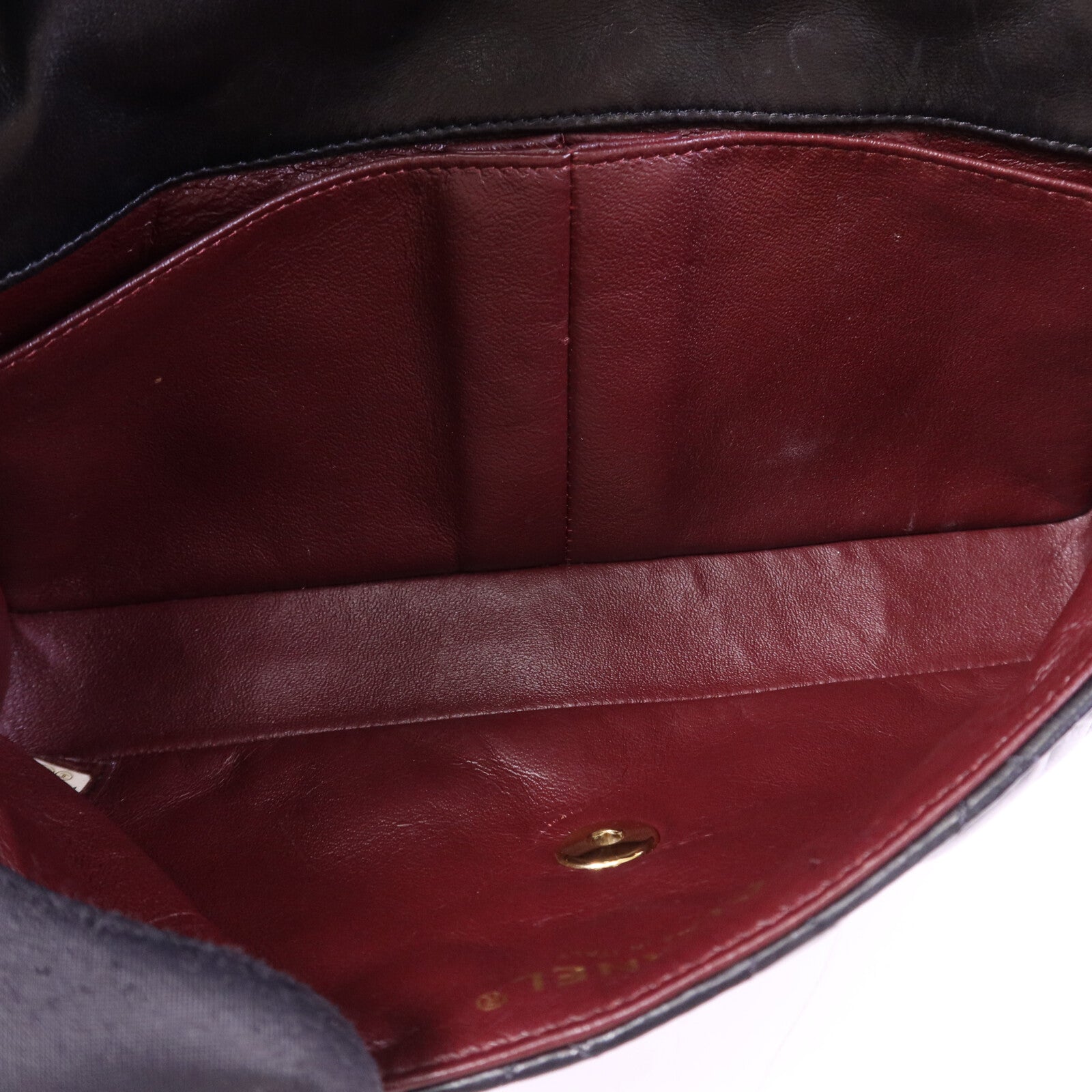CHANEL 羊皮皮革Vintage Classic East West Flag Bag金扣鏈帶肩背袋