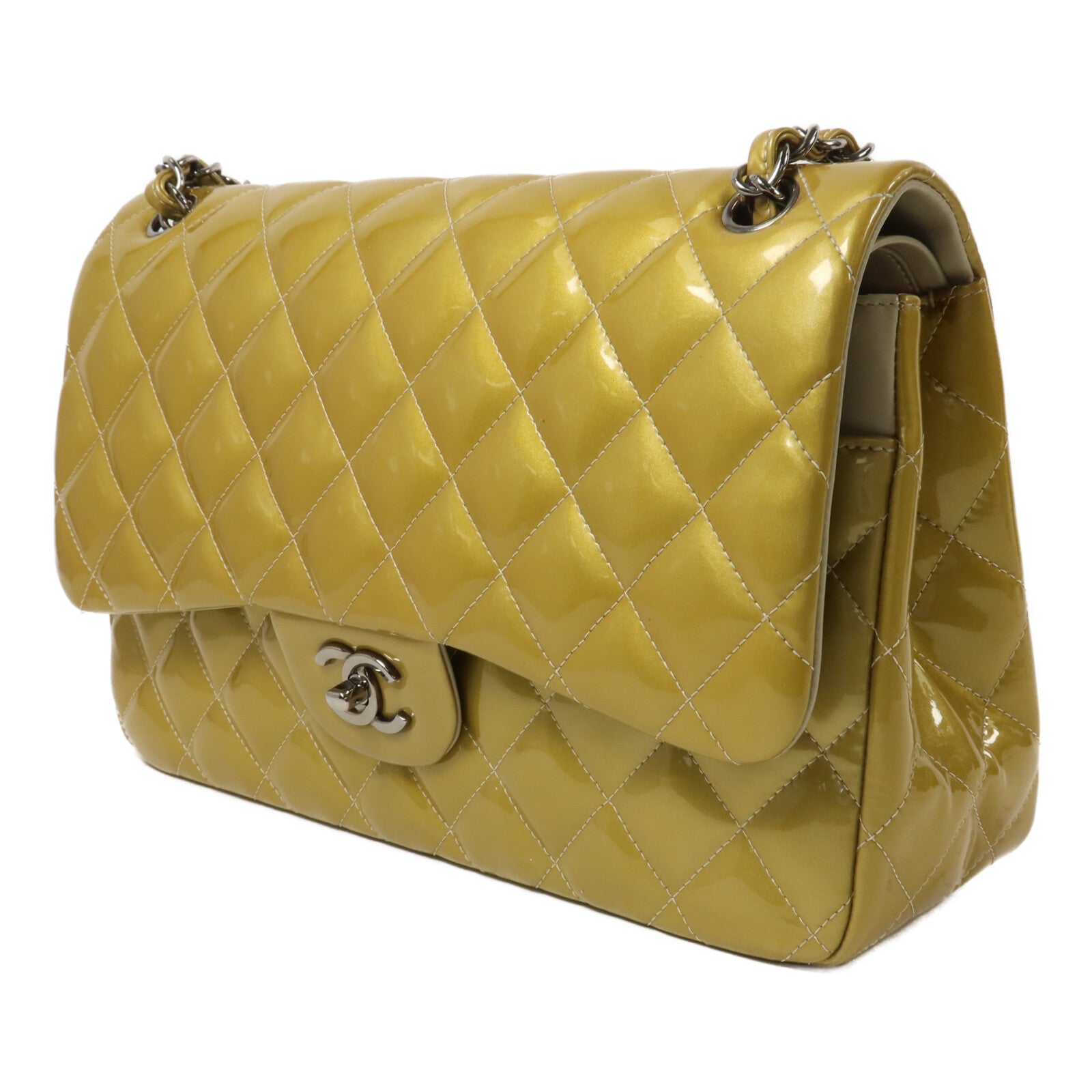 CHANEL 漆皮皮革Large Classic鏈帶肩背袋