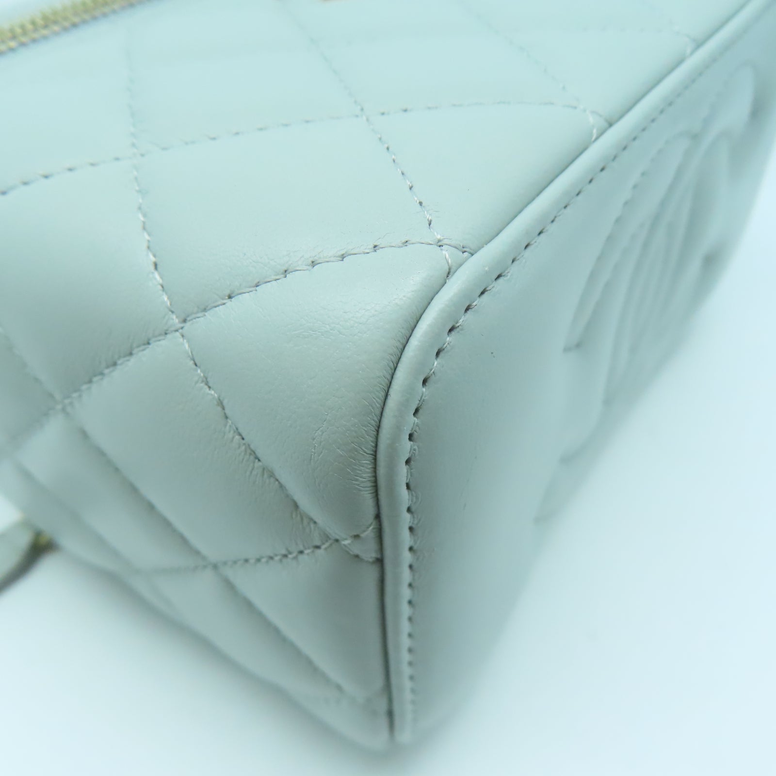 CHANEL 【清倉大減價】羊皮皮革Chain Shoulder金扣肩背袋淺綠色