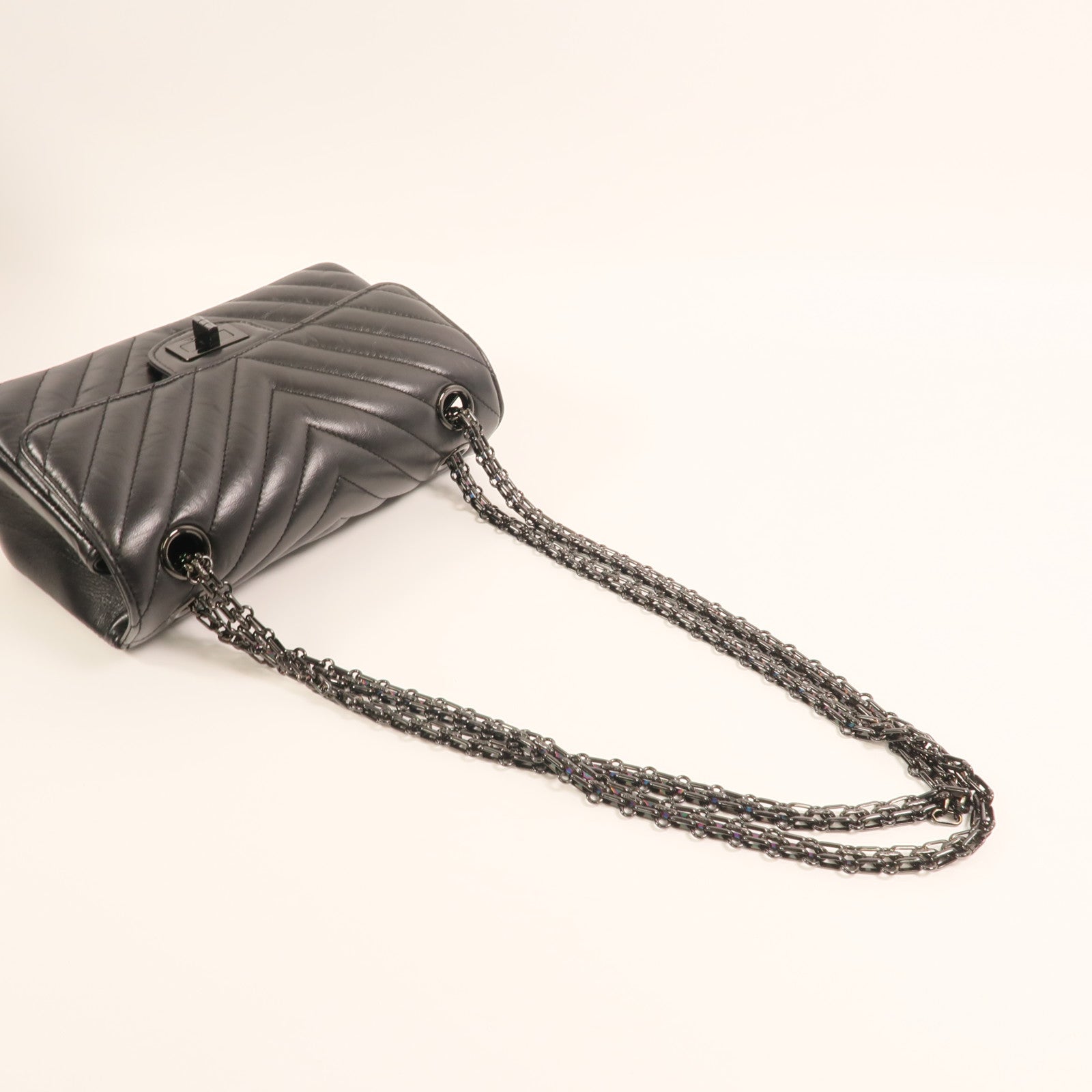 CHANEL 牛皮皮革Mini 2.55鏈帶肩背袋