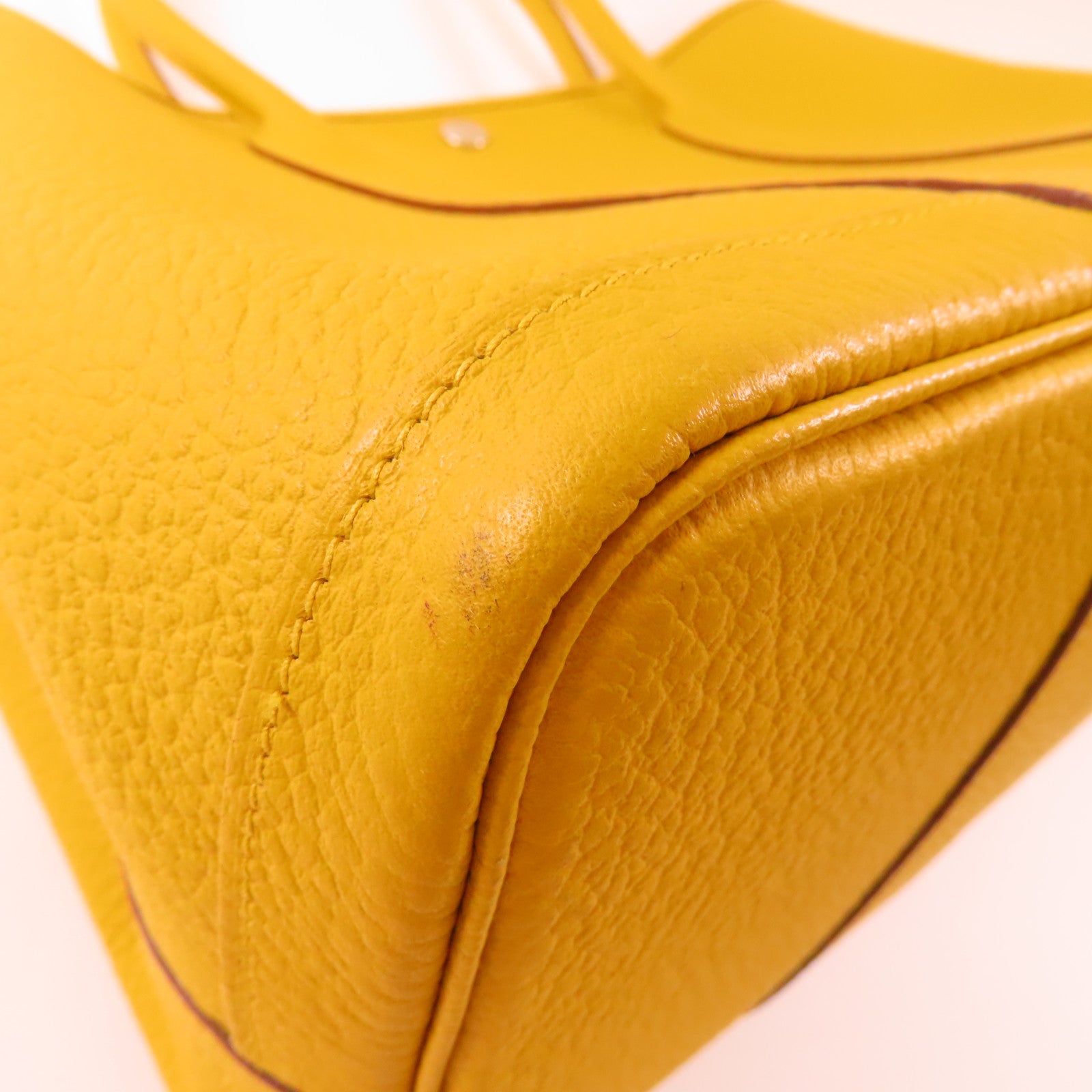 HERMES Negonda皮革Garden Party PM銀扣手挽袋2P Cumin