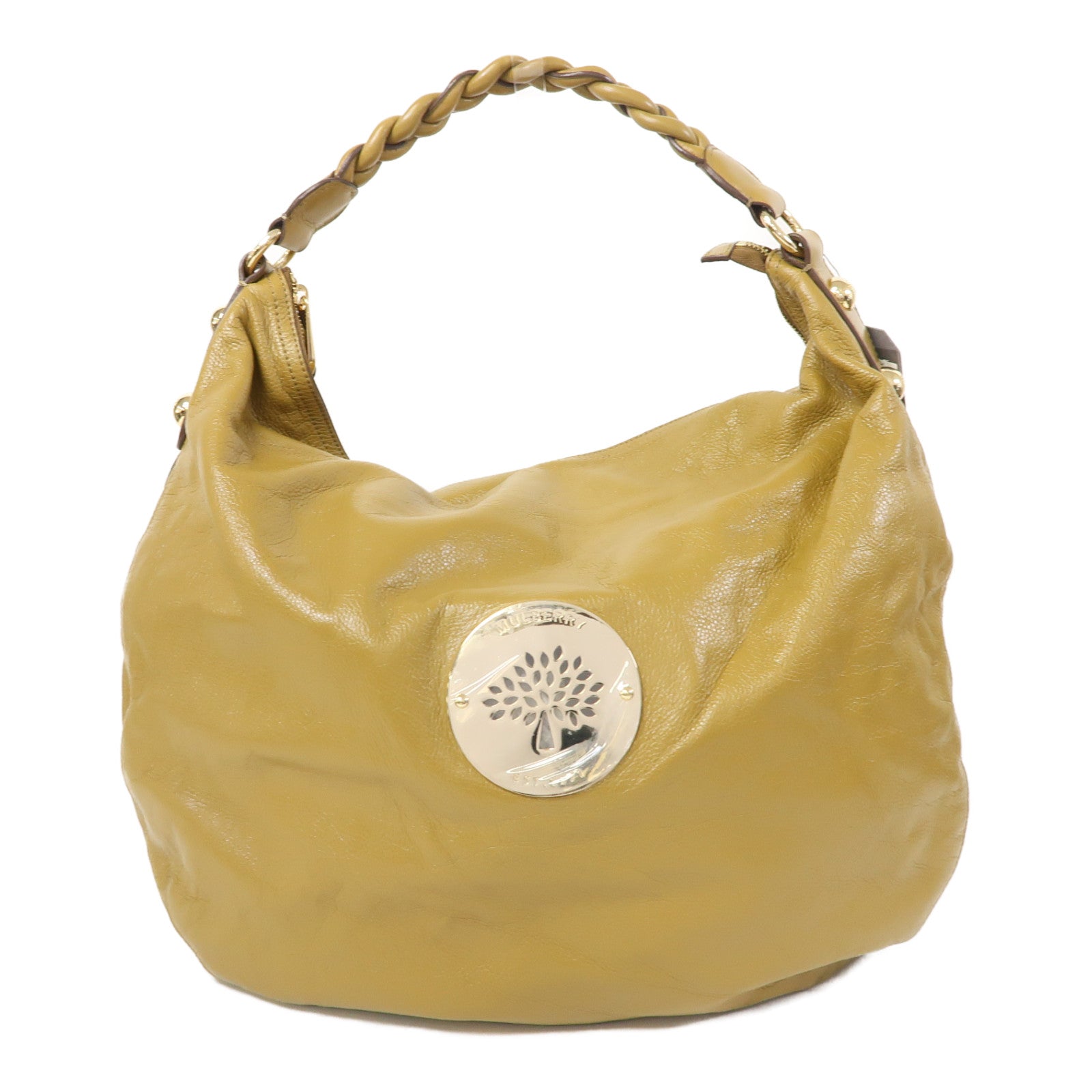 MULBERRY 【激減優惠】牛皮皮革Daria Hobo金扣肩背袋綠色