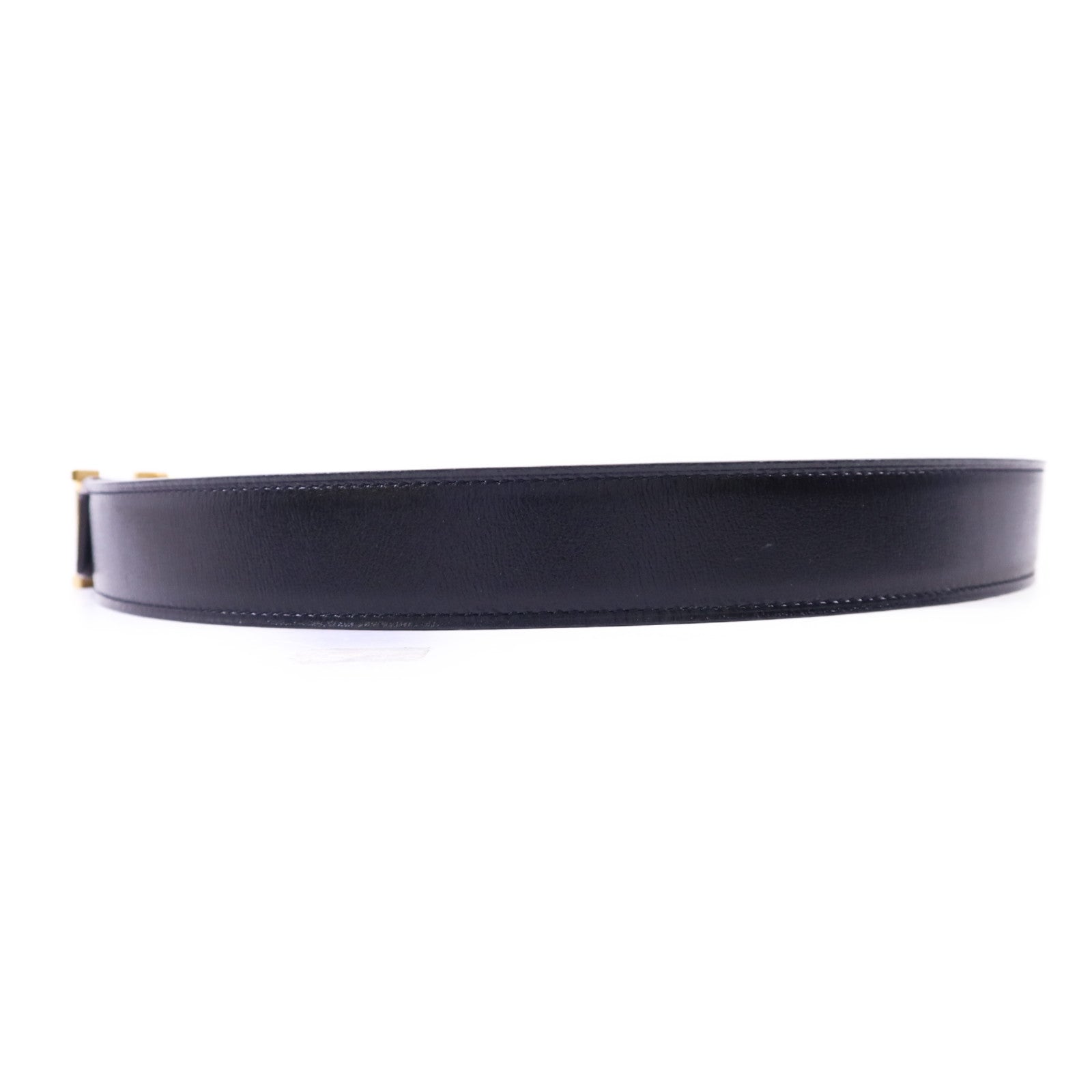 HERMES Box/Togo皮革Constance H Belt 90cm金扣皮帶Noir/Chocolat