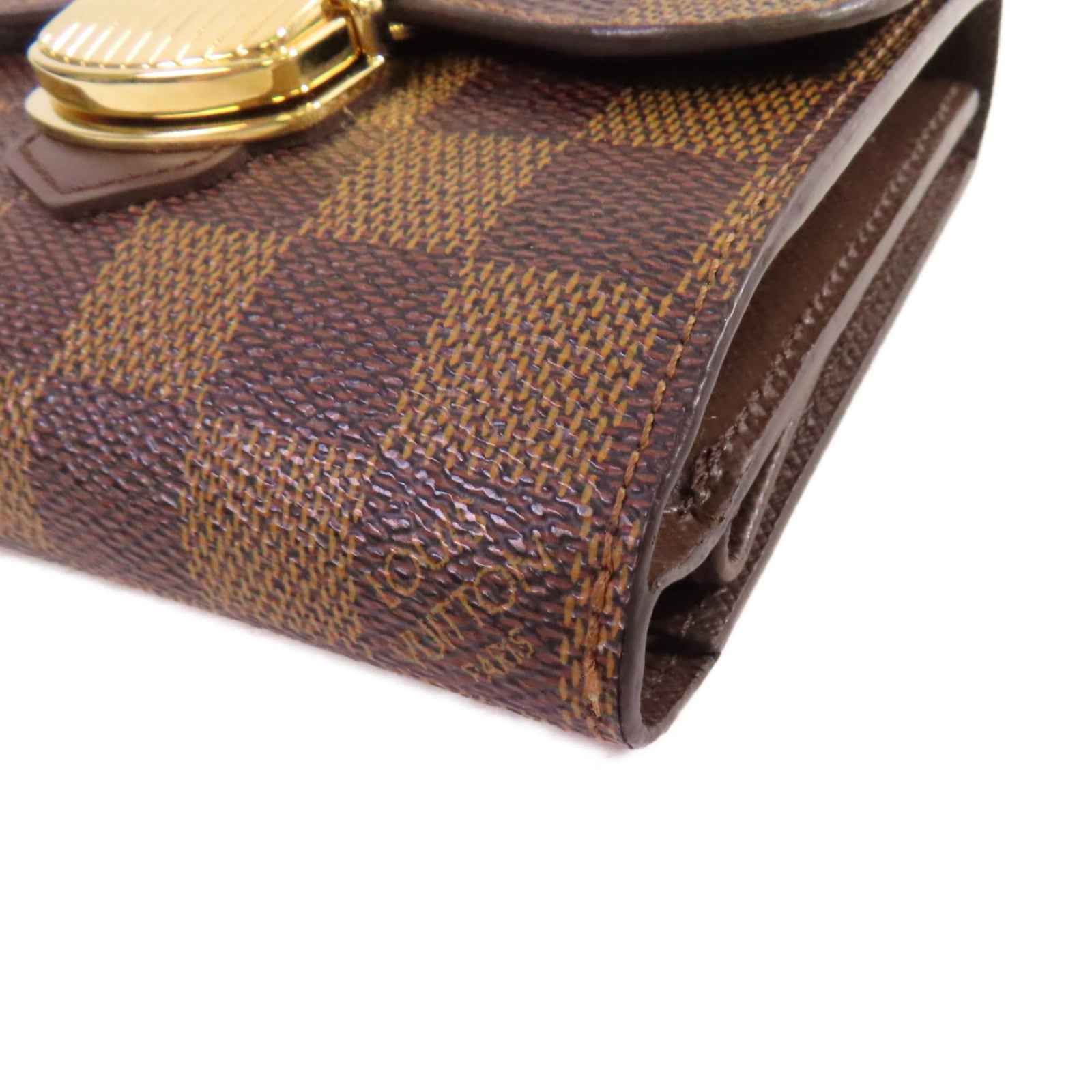 LOUIS VUITTON Damier Ebene Joey Short Wallet金扣短錢包啡色