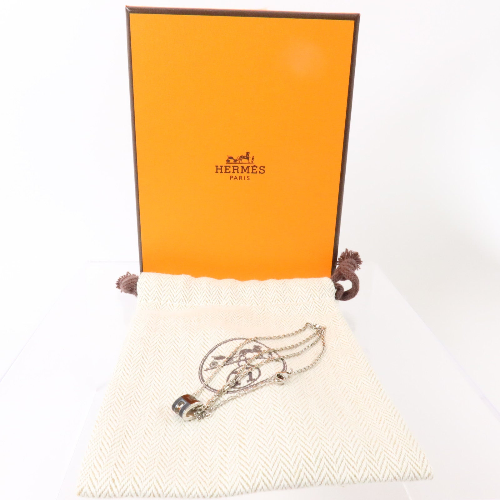 HERMES 金屬/琺瑯Mini Pop H Necklace項鏈