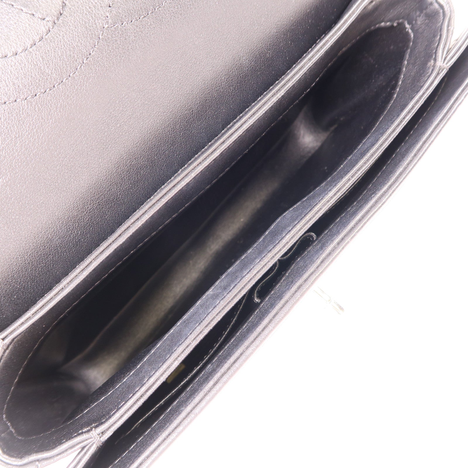 CHANEL 牛皮皮革2 Way Shoulder銀扣手挽肩背兩用袋