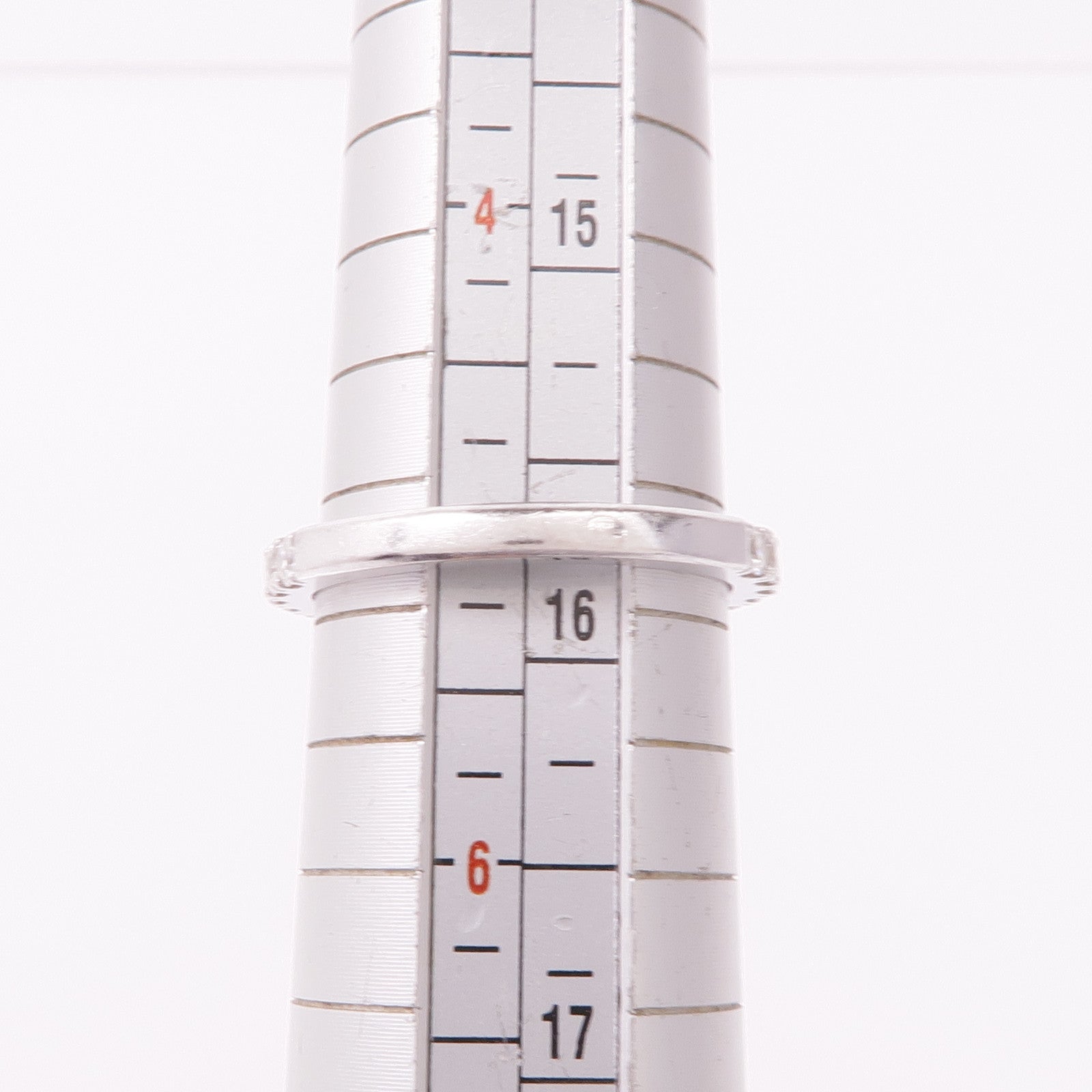 HERMES 18K白金Finesse Ring鑽石戒指Hermes#50/US#5.25