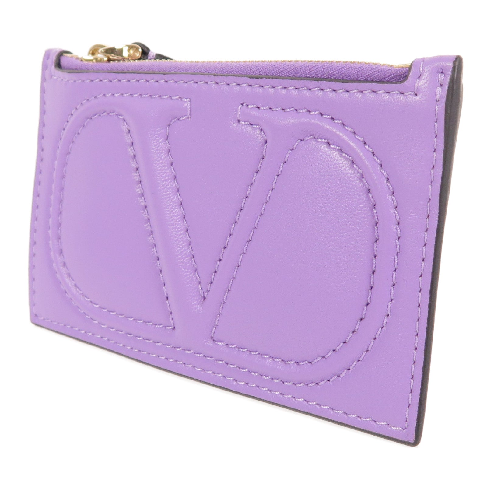 Valentino 羊皮皮革Card Case金扣卡片套