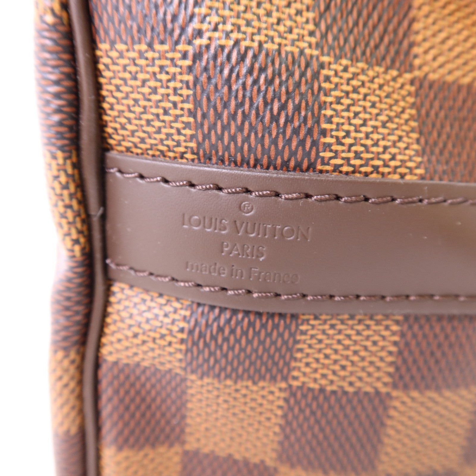 LOUIS VUITTON Damier Speedy Bandouliere 30金扣手挽肩背兩用袋棕色