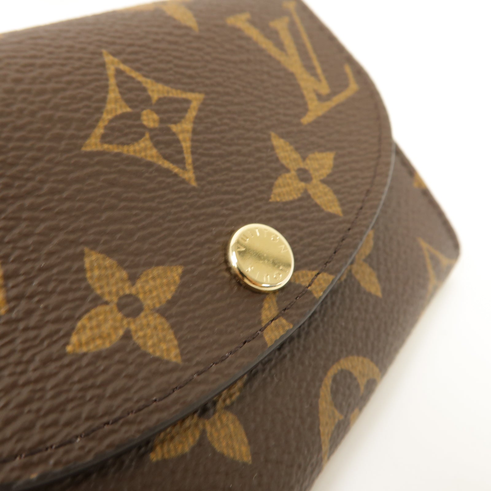 LOUIS VUITTON Monogram Card Case金扣卡片套棕色/粉紅色