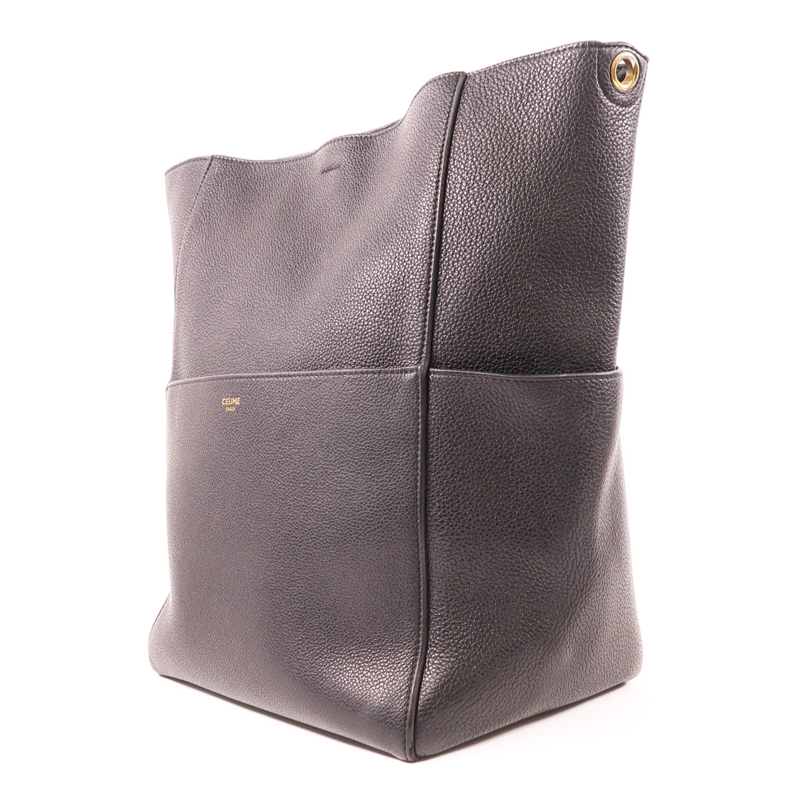 CELINE 牛皮皮革Sangle Bucket Bag金扣肩背袋