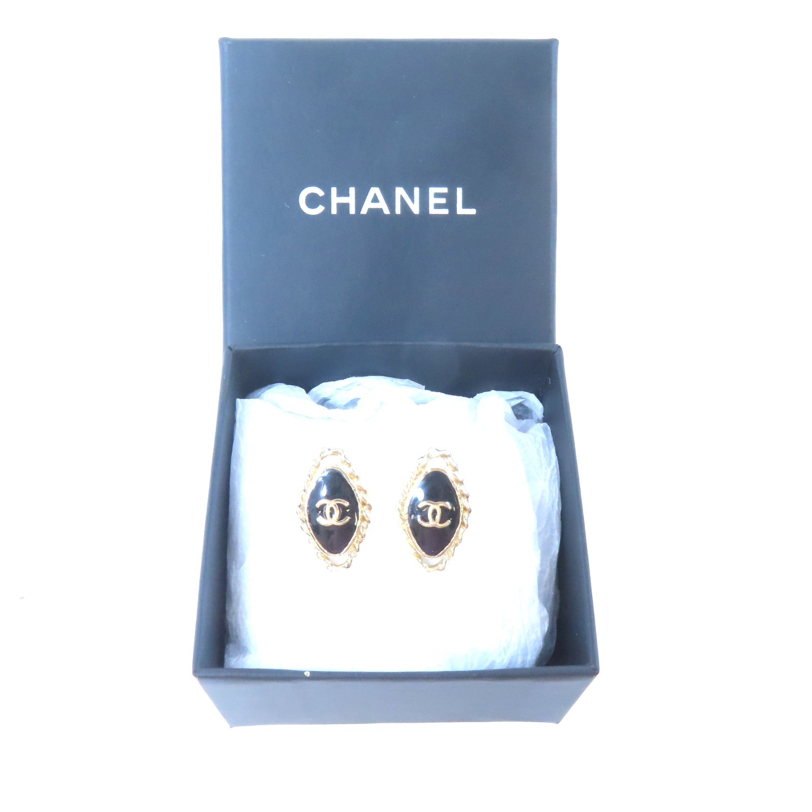 CHANEL 金屬Earrings耳環黑色/金色